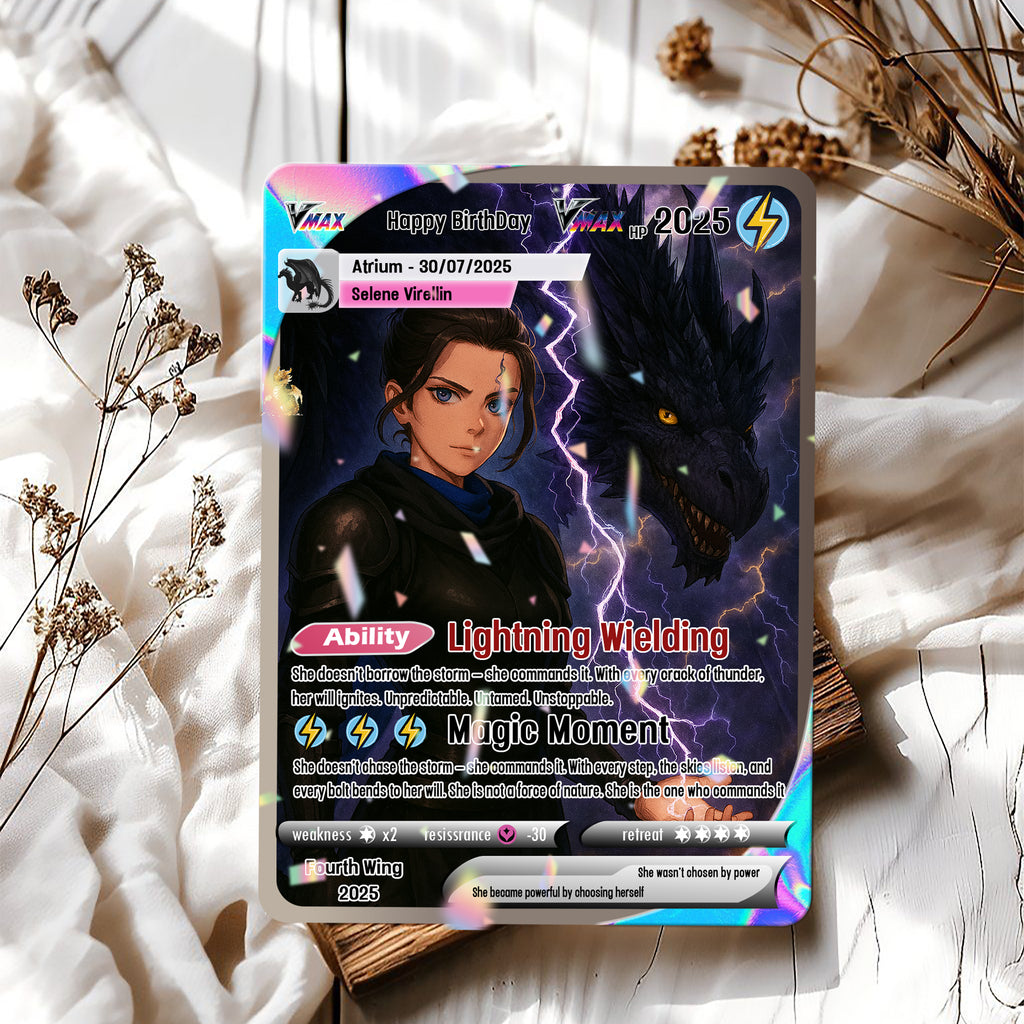 Birthday Custom Card, Custom Photo Anime Card, Fourth Wing Card Gift, Dragon Card Gift. CVLR024