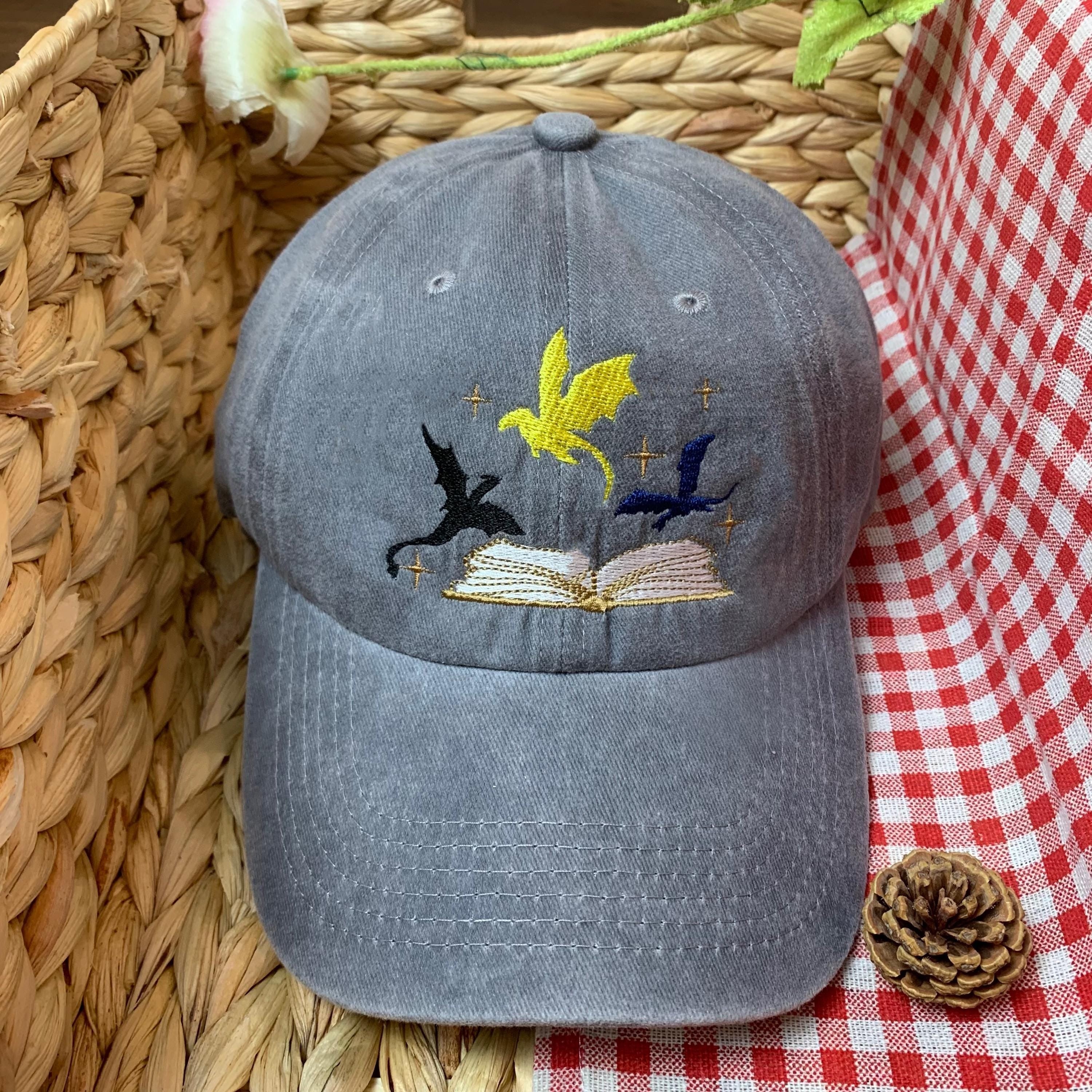 Dragon Fourth Wing Embroidered Hat, Xaden Riorson, Basgiath War College Hat, Dragon Rider Hat, Romantasy Reader Bookish Gift VLRH12