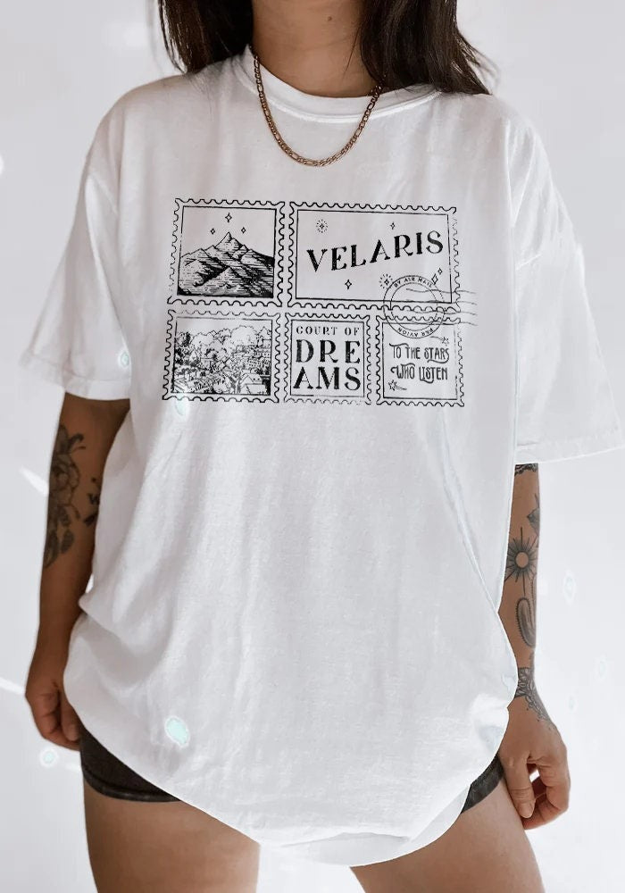 Velaris ACOTAR Comfort Colors T- Shirt, To The Star Who Listen Court Of Dreams Night Court Licensed SJM Merch Rhysand Feyre Nesta Bookish Throne Of Glass CFVLR55
