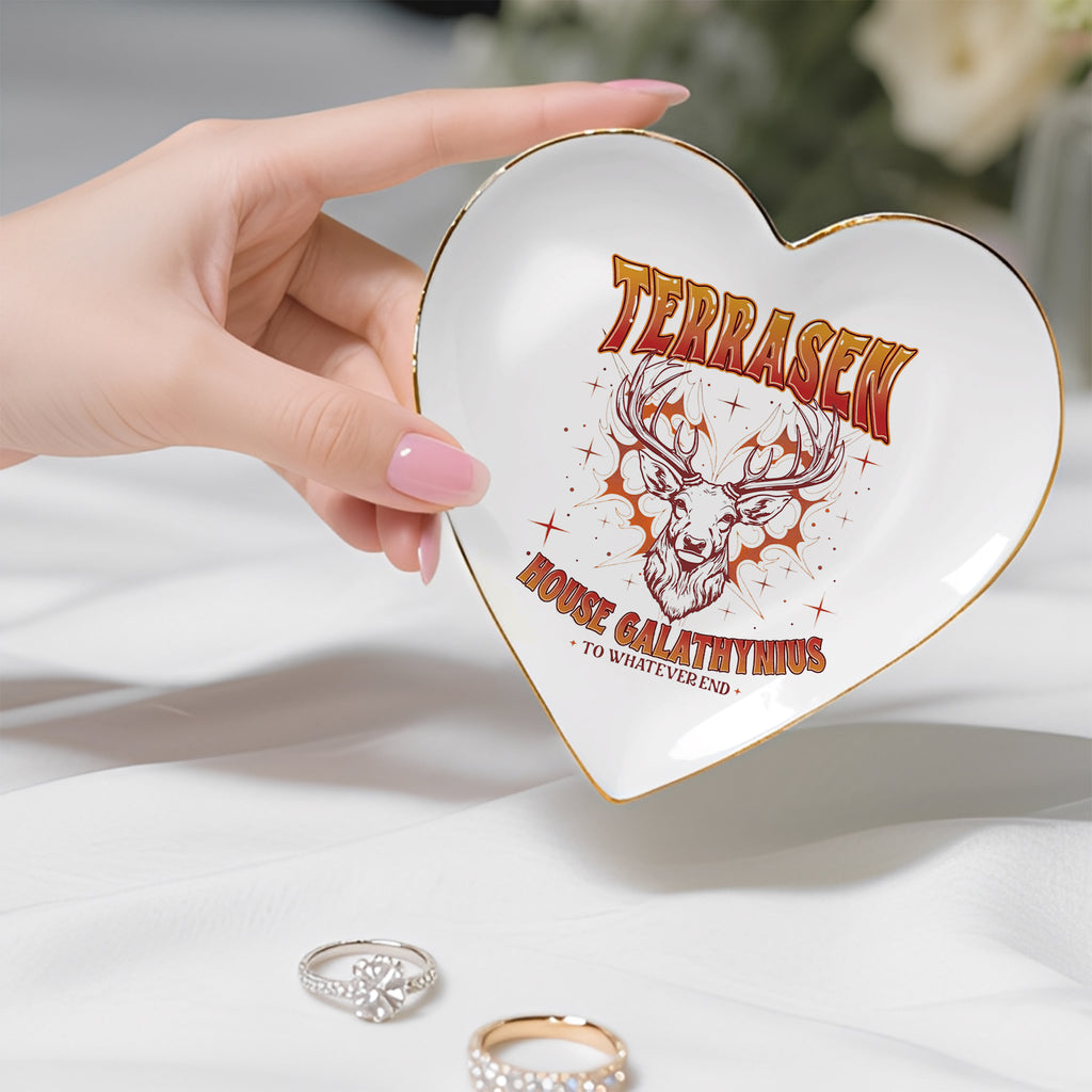Terrasen House Galathynius Jewelry Dish, Ceramic Jewelry Tray, Fourth Wing Trinket Dish, Fantasy Reader Decor JDVLR04