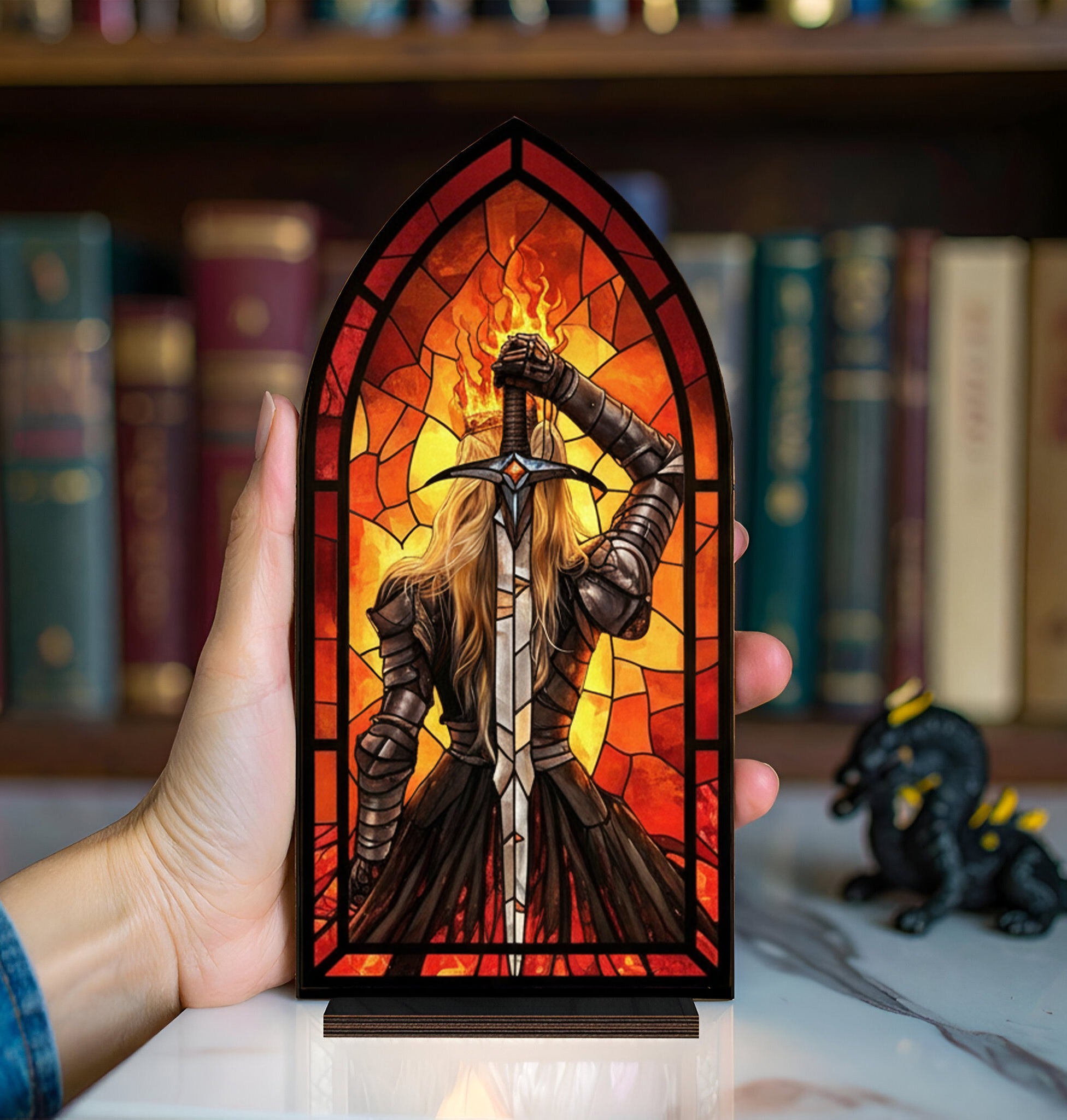 Throne of Glass Aelin Book Nook, Flame and Blade Fantasy Decor, Cozy Reading Lamp, Bookish Gift, Magical Reading Corner BNVLR24