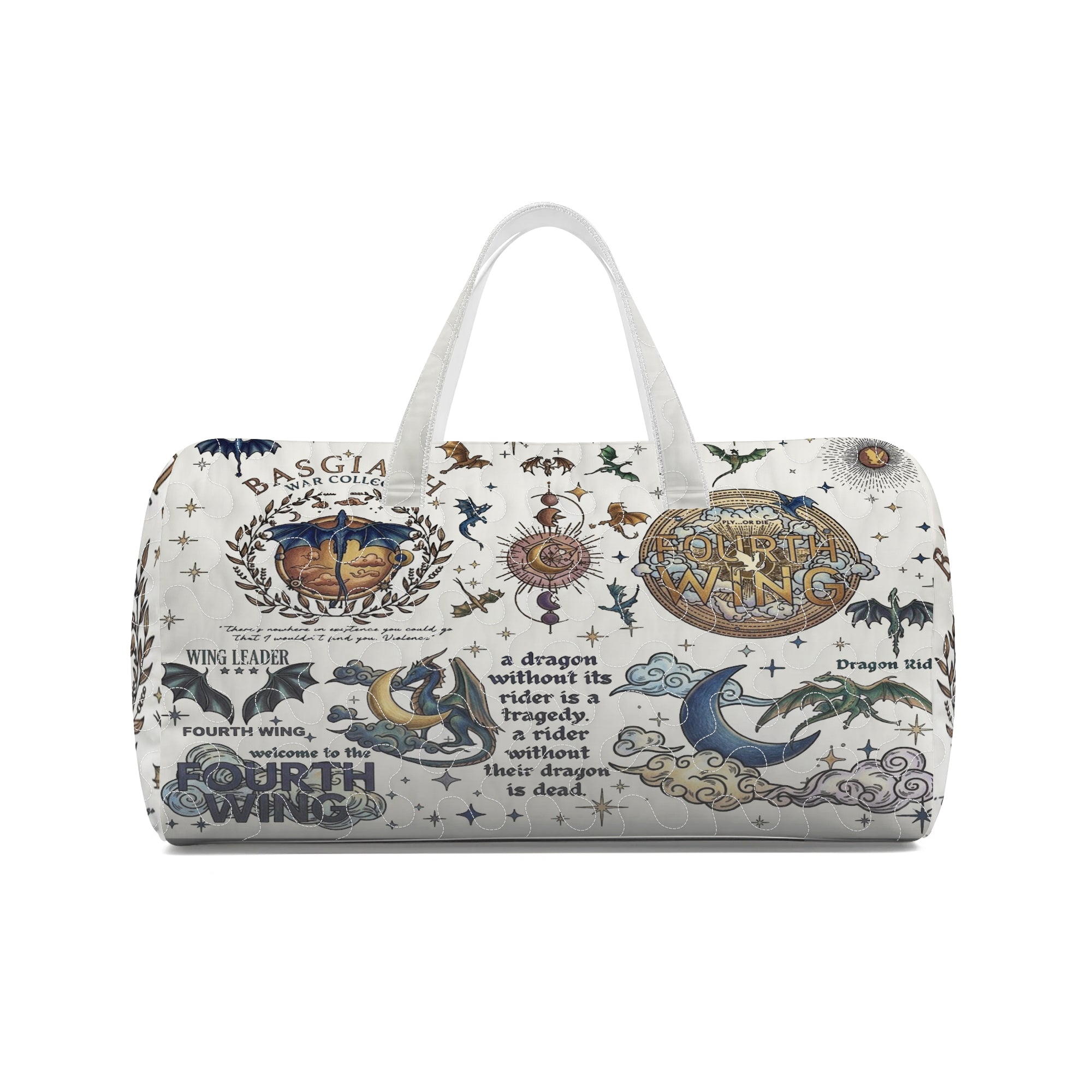 Fourth Wing Duffle Bag, Basgiath War College Travel Bag, Dragon Rider Weekender Bag, Fantasy Bookish Overnight Bag, Reader Gift, QTBVLR04