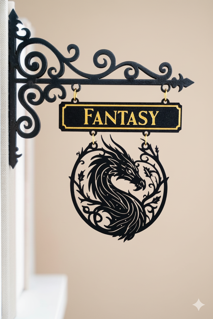 Tairn Dragon Book Tavern Sign, Fourth Wing Inspired Wooden Book Tracker, Fantasy Dragon Wall Hanging, Basgiath Decor, Gift for Book Lovers BSVLR24