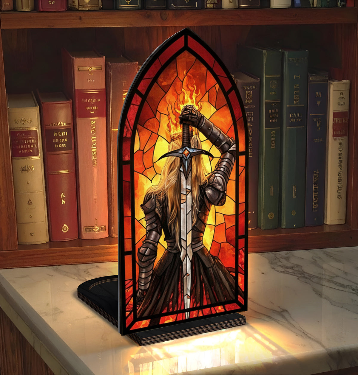 Throne of Glass Aelin Book Nook, Flame and Blade Fantasy Decor, Cozy Reading Lamp, Bookish Gift, Magical Reading Corner BNVLR24