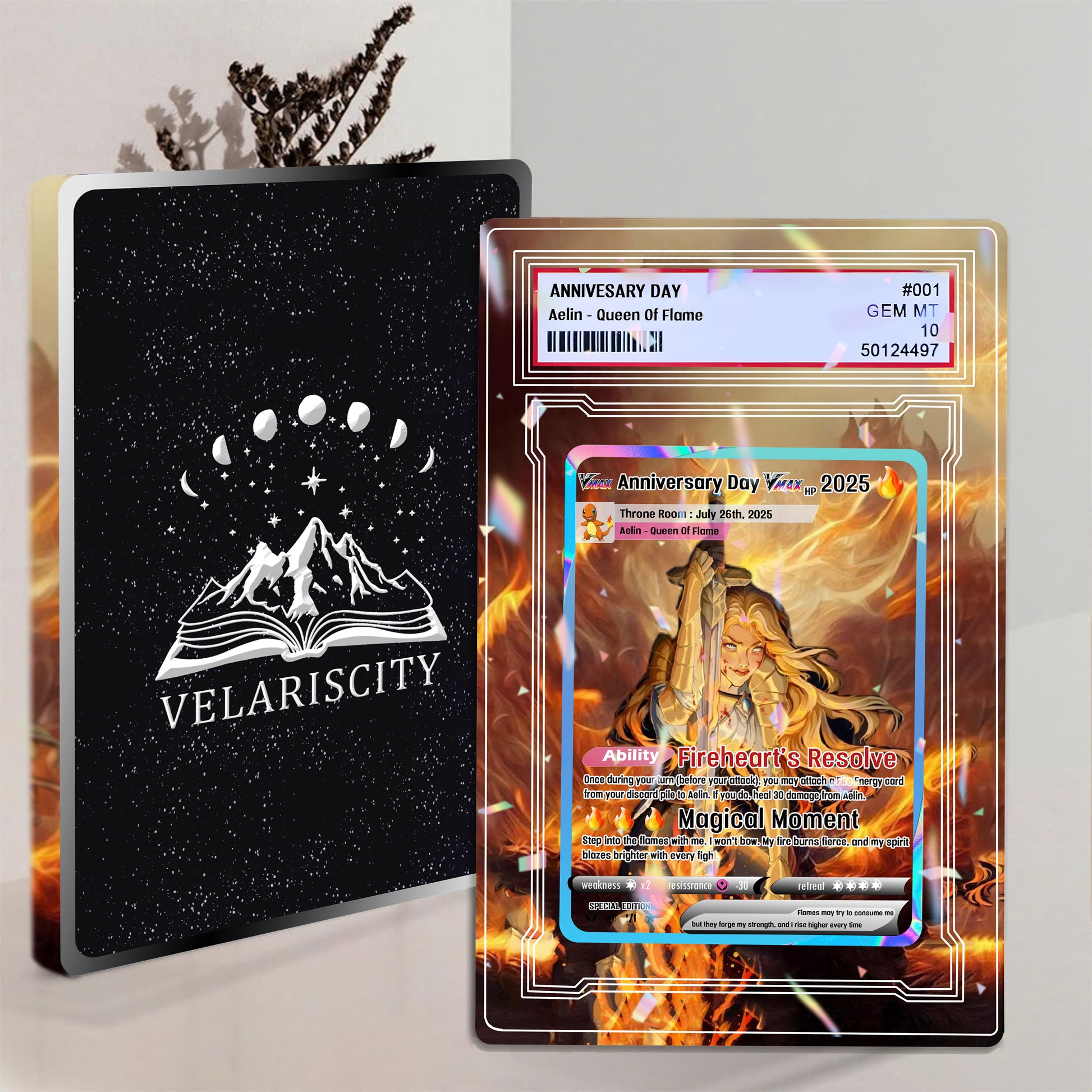 Aelin Queen of Flame Acrylic Block, Throne of Glass Fanart Display, Fireheart Gift for Fantasy Book Lovers, Bookish Room Decor ABVLR04