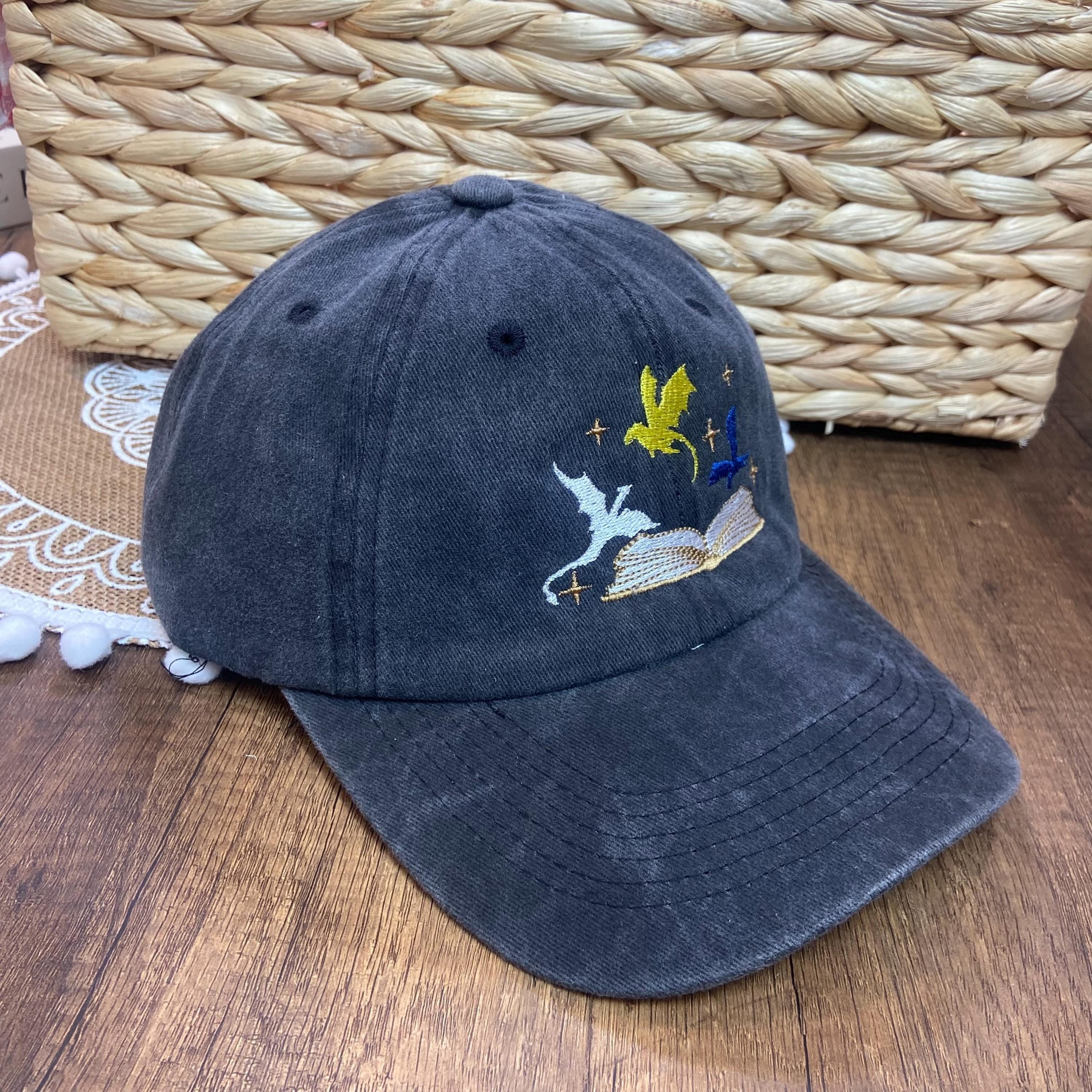 Dragon Fourth Wing Embroidered Hat, Xaden Riorson, Basgiath War College Hat, Dragon Rider Hat, Romantasy Reader Bookish Gift VLRH12