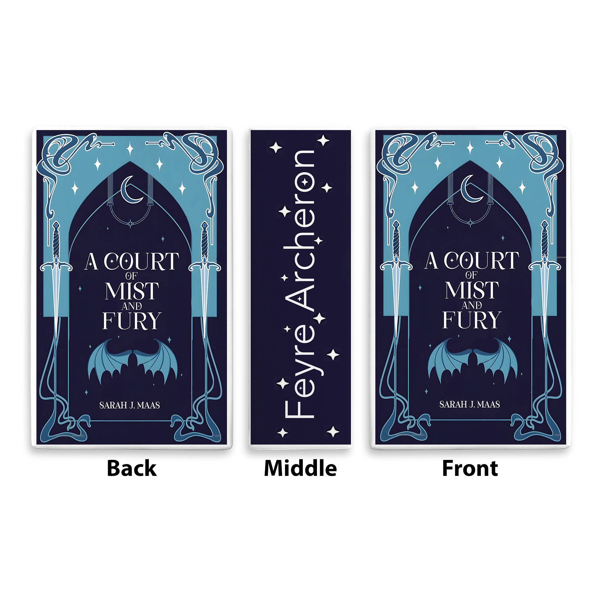 A Court of Mist and Fury Ceramic Book Vase, Fantasy Romance Decor, Night Court Aesthetic Gift for Book Lovers CVVRL05