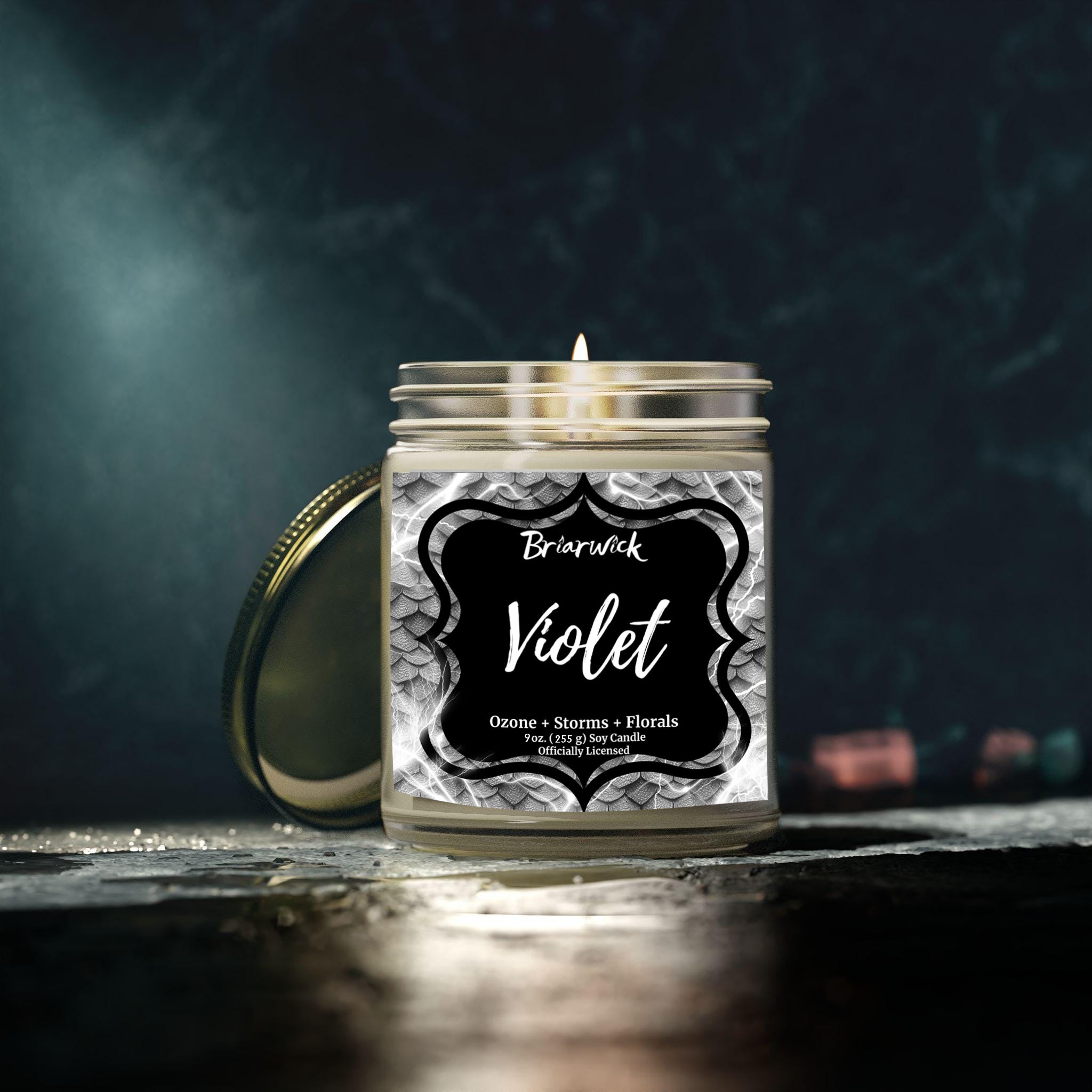 Violet Sorrengail Candle, Fourth Wing Inspired Soy Candle Ozone Storm & Floral Scent, Empyrean Bookish Gift for Readers CDVLR04