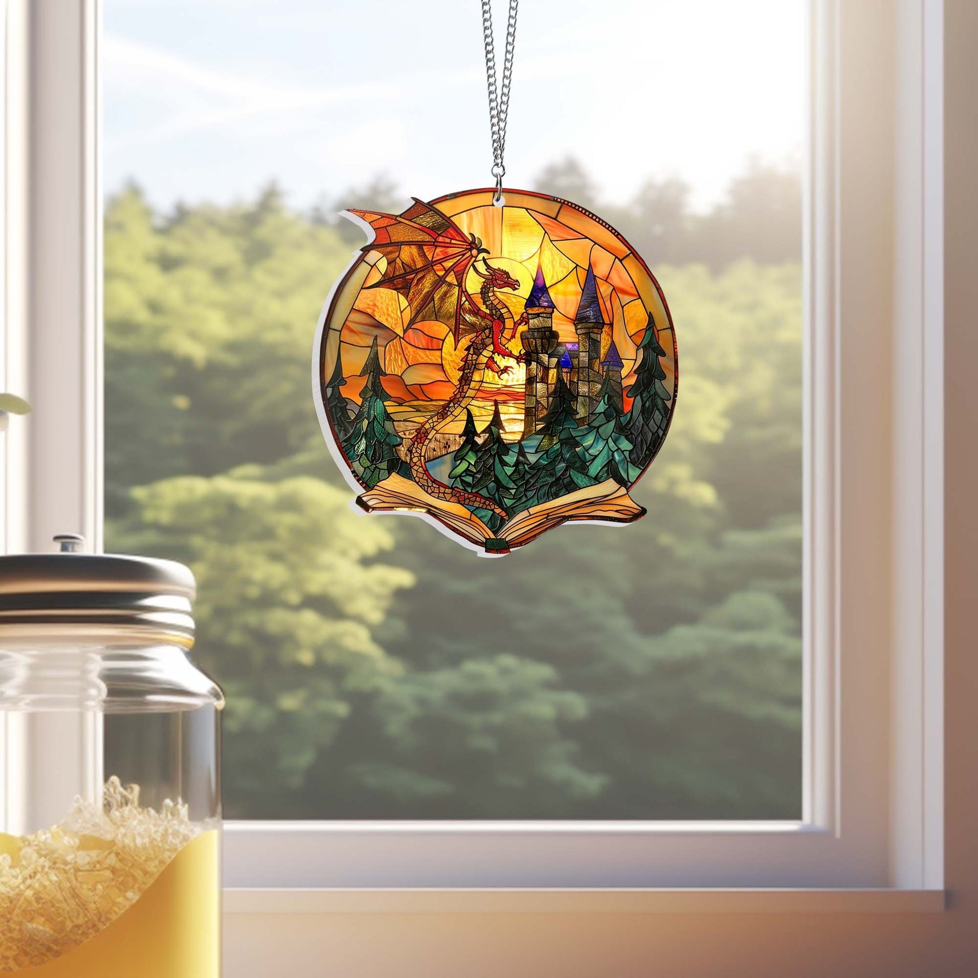Night Court Acrylic Suncatcher – Fantasy Window Hanging Decor For Book Lovers, Velaris Fans, ACOTAR Gift, Bookshelf Ornament SGVLR38
