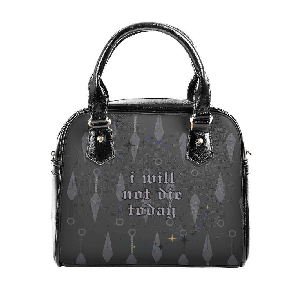 "I will not die today" Leather Bag, Fourth Wing Inspired Bag, Personalized Leather Bag, Fantasy Leather Handbag, Perfect Gift for Women. HBVLR41