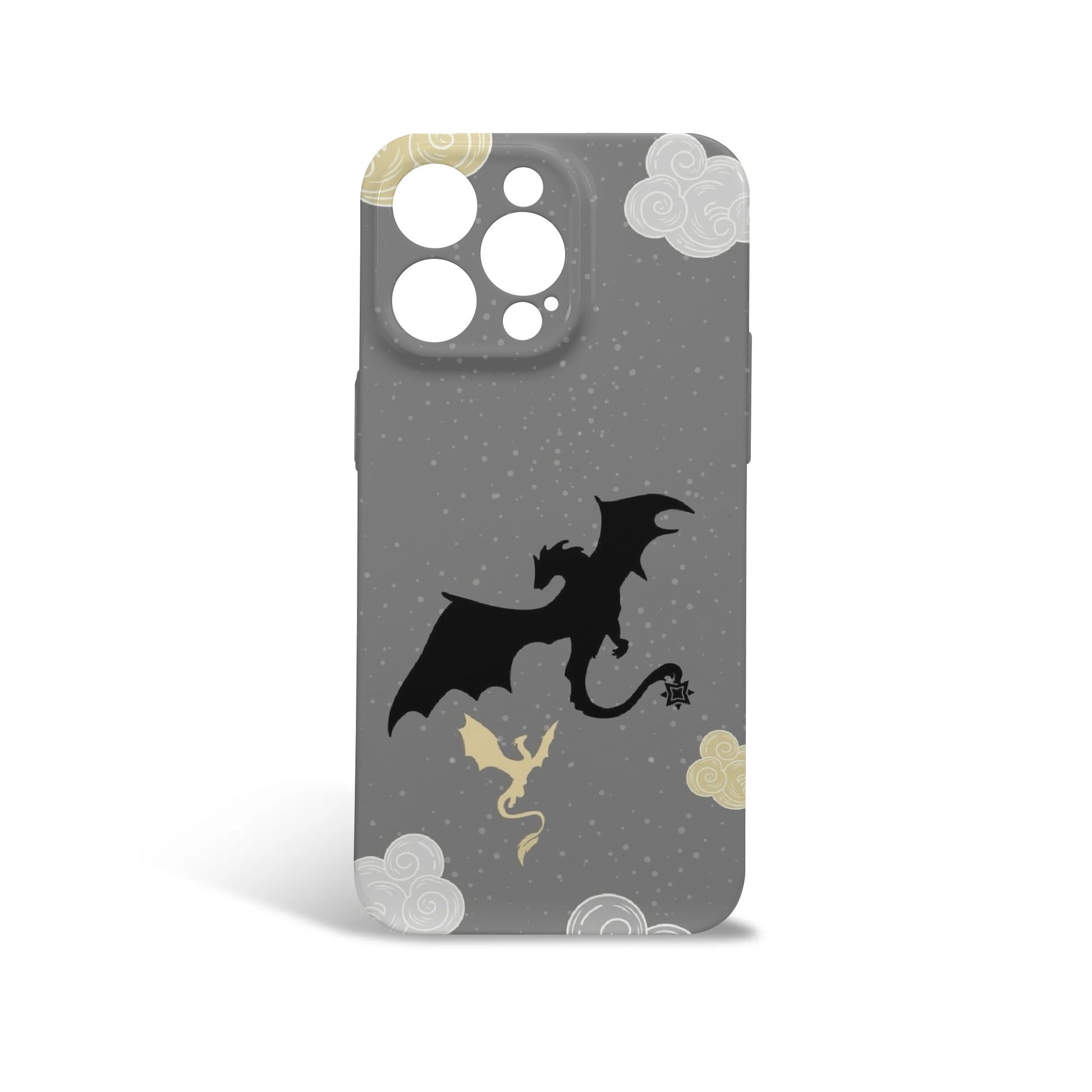 Phone Case Minimalist Dragon Silhouette with Cloud Pattern Inspired Fourth Wing, Fourth Wing Phone Case, Fantasy Novel iPhone Cover, Book Lover Gift  PCVLR38