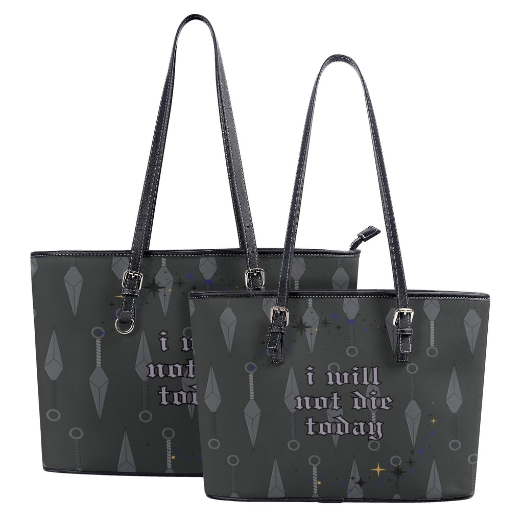 "I will not die today" Leather Bag, Fourth Wing Inspired Bag, Personalized Leather Bag, Fantasy Leather Handbag, Perfect Gift for Women. HBVLR41
