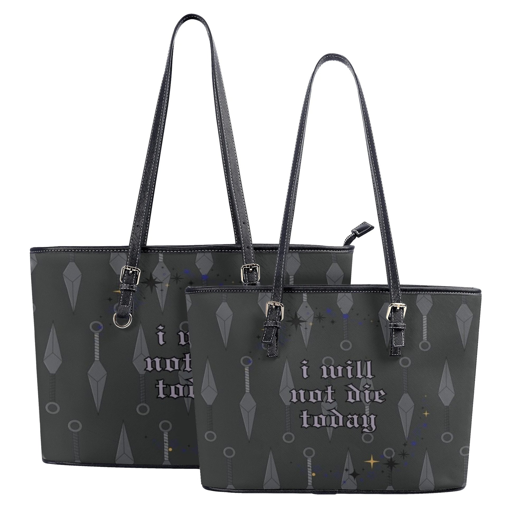 "I will not die today" Leather Bag, Fourth Wing Inspired Bag, Personalized Leather Bag, Fantasy Leather Handbag, Perfect Gift for Women. HBVLR41