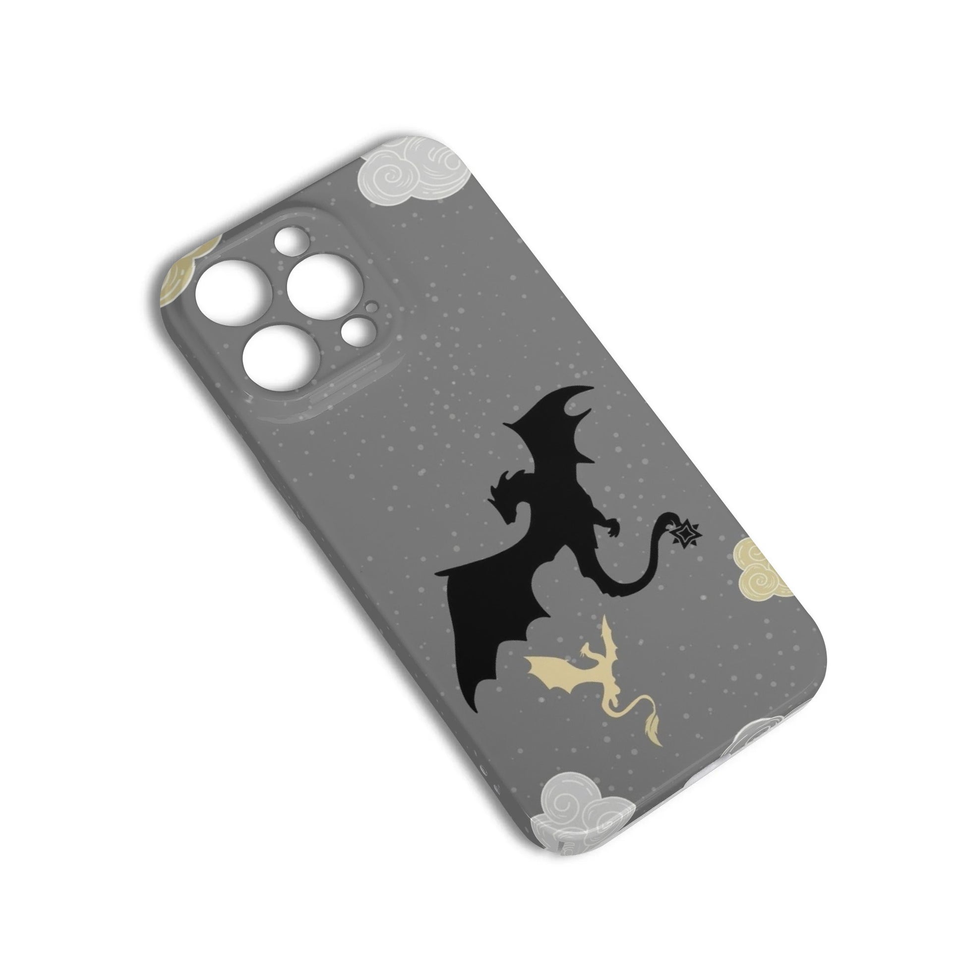 Phone Case Minimalist Dragon Silhouette with Cloud Pattern Inspired Fourth Wing, Fourth Wing Phone Case, Fantasy Novel iPhone Cover, Book Lover Gift  PCVLR38