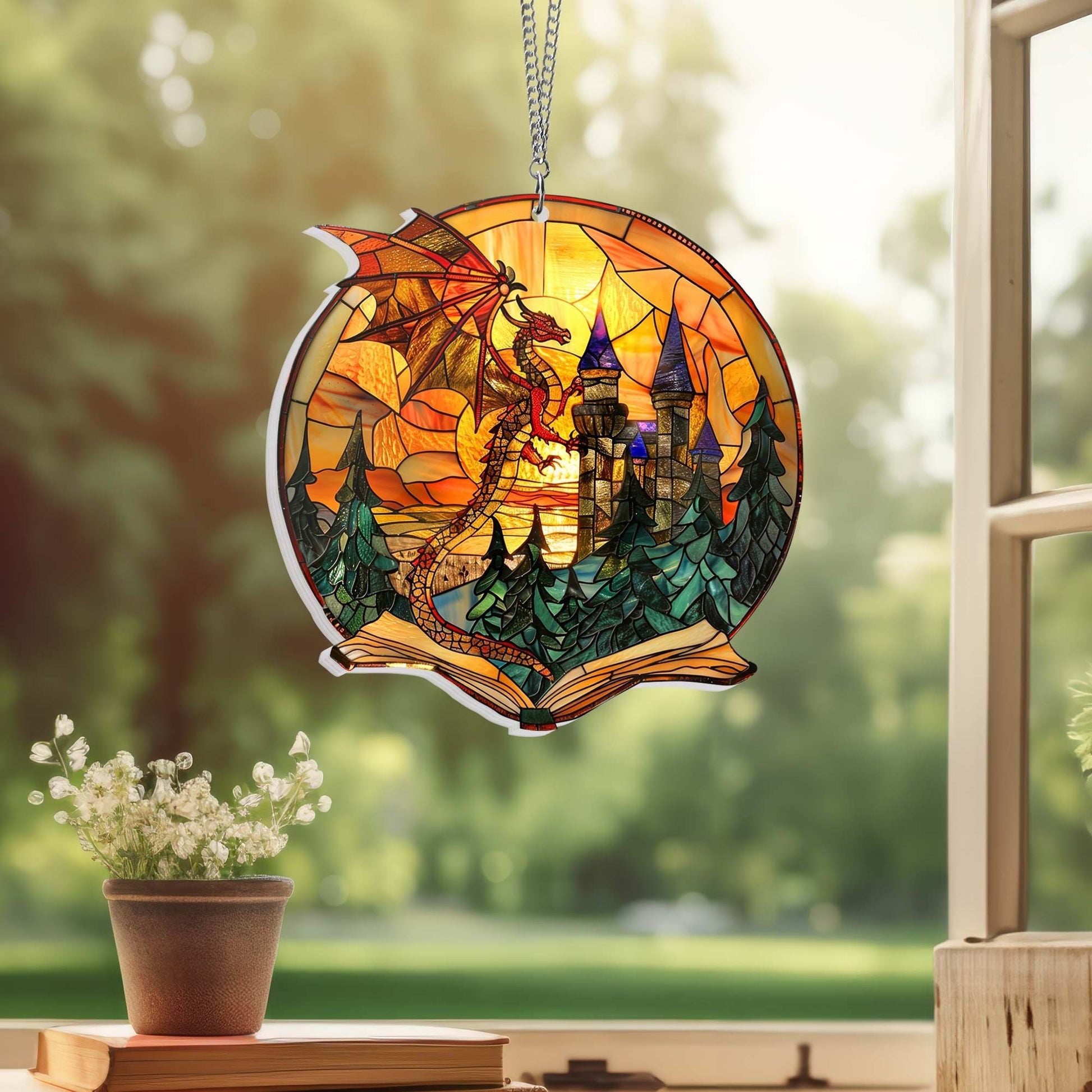 Night Court Acrylic Suncatcher – Fantasy Window Hanging Decor For Book Lovers, Velaris Fans, ACOTAR Gift, Bookshelf Ornament SGVLR38