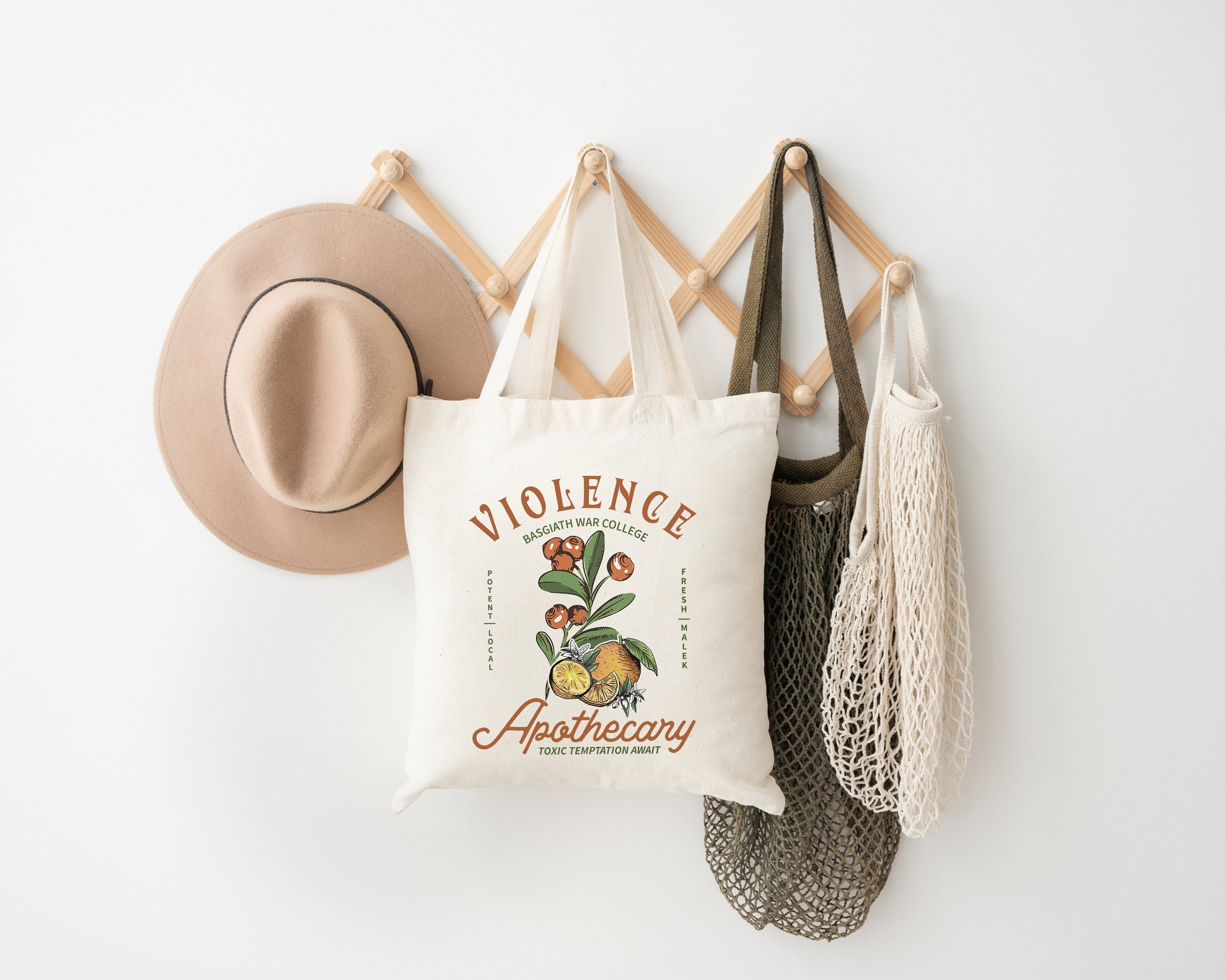 Violet Sorrengail Apothecary Tote, Basgiath War College, Fourth Wing Gift, Book Lover Gift, Riders Quadrant, Gift For Book Lover TBVLR40