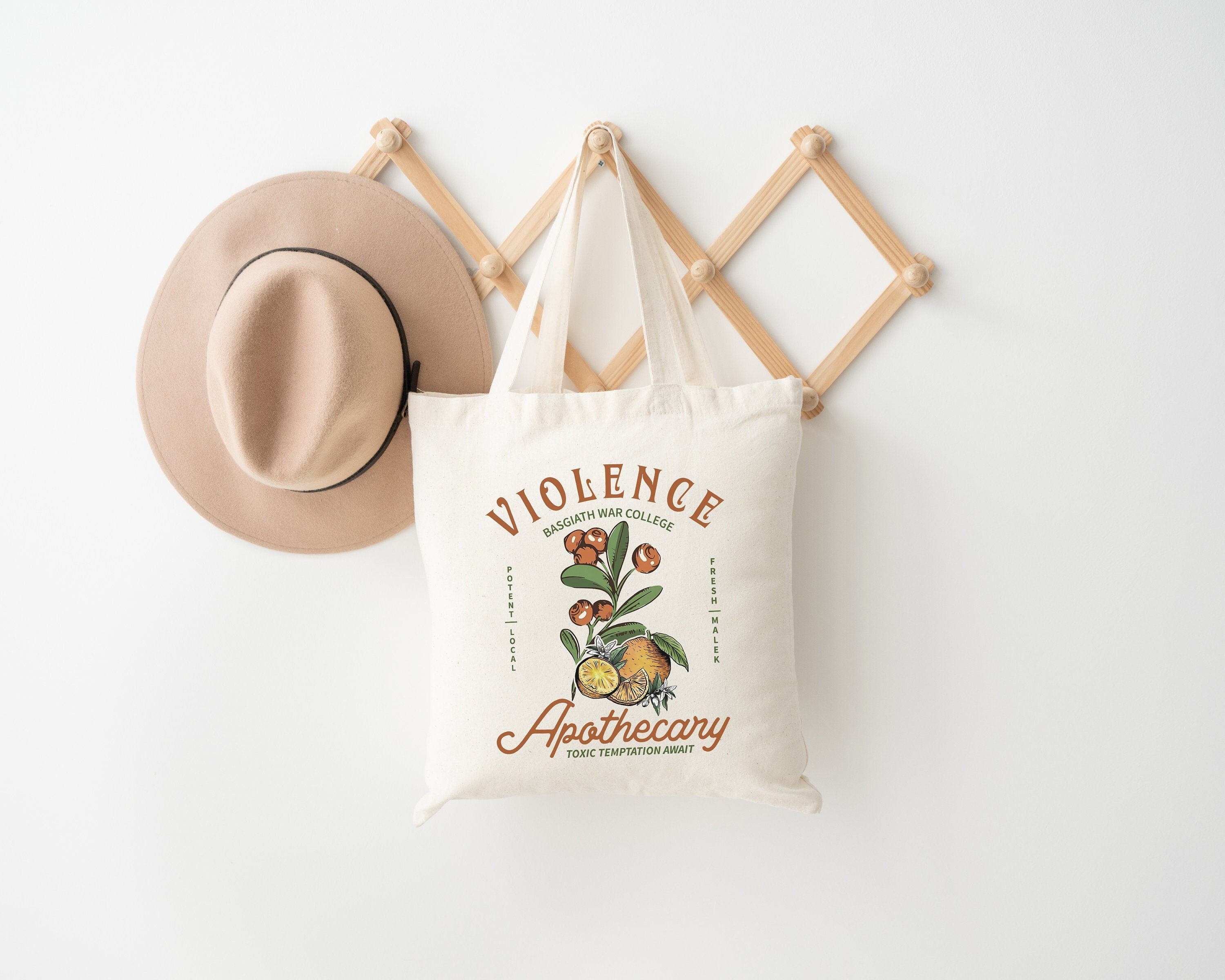 Violet Sorrengail Apothecary Tote, Basgiath War College, Fourth Wing Gift, Book Lover Gift, Riders Quadrant, Gift For Book Lover TBVLR40