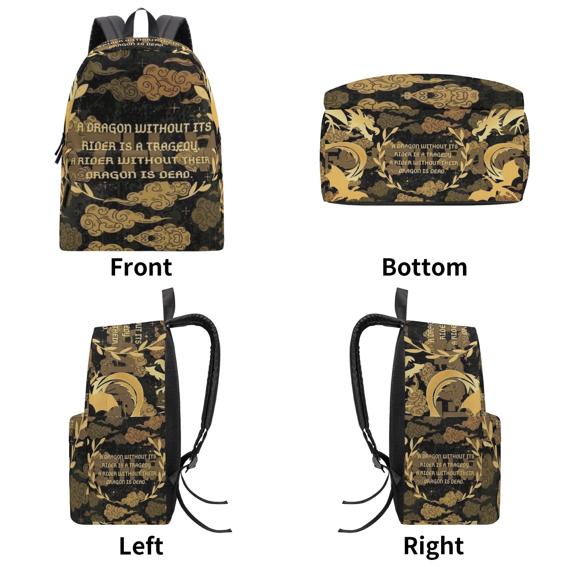Fourth Wing Backpack, Fourth Wing Inspirational Quotes Backpack, Elegant Literary Quote School Backpack, Book Lover Gift BPVLR38