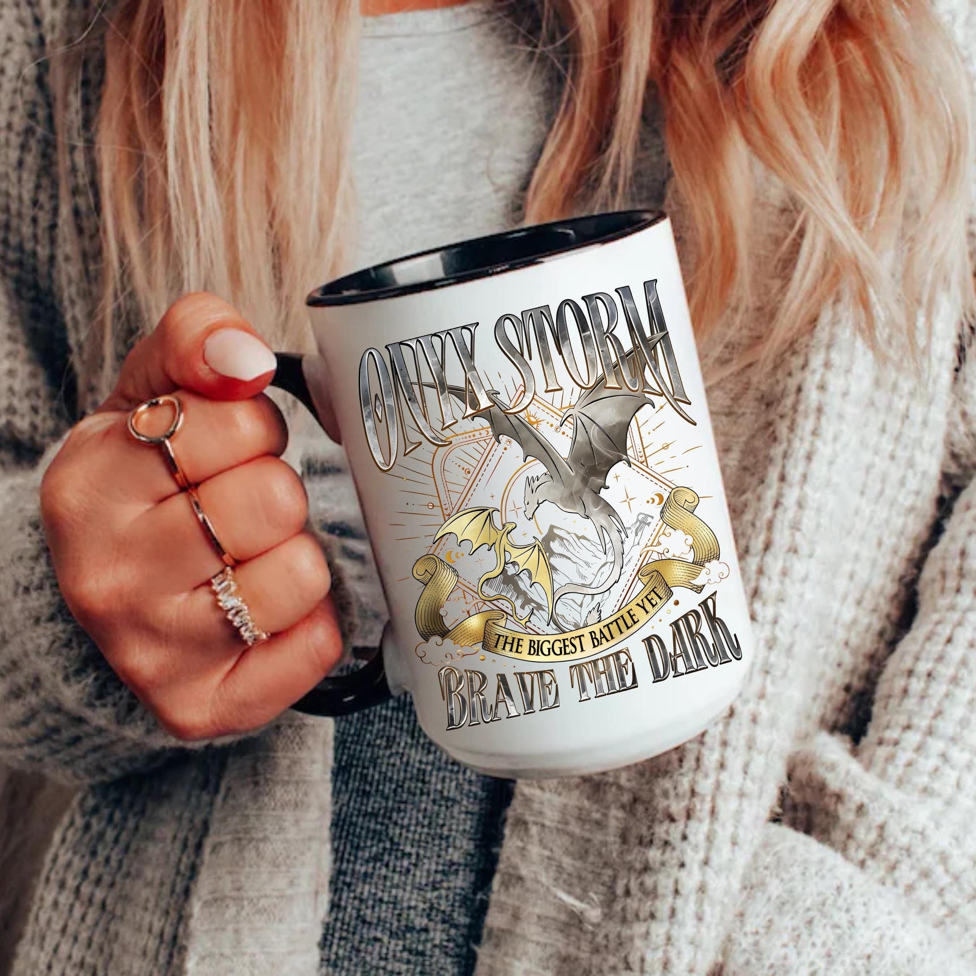 Fourth Wing Mug, Onyx Storm, Basgiath Mug, Dragons Tairn Andarna Dragon Rider War College Bookish Gift Readers Violet Sorrengail Bookish Mug MGVLR41