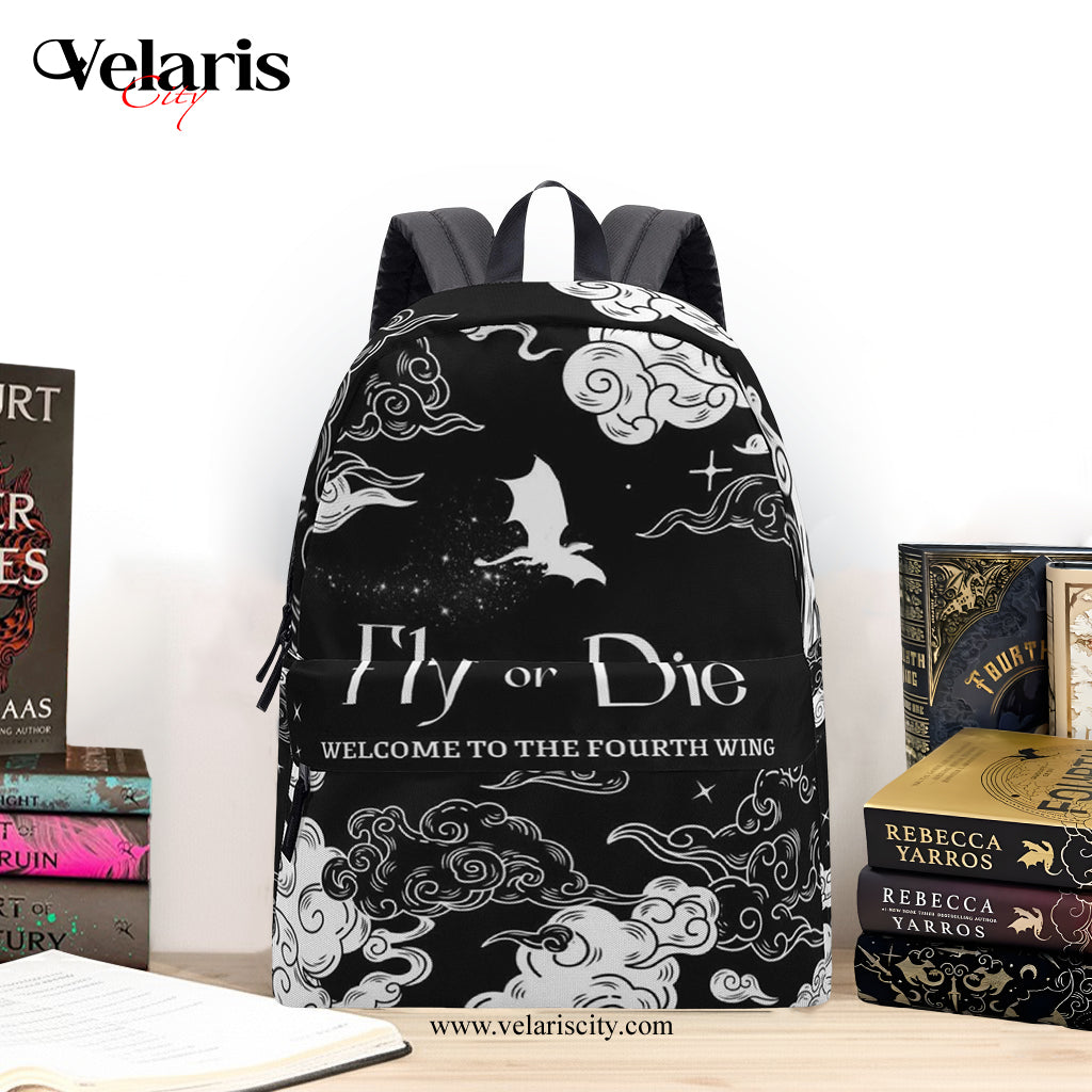 Fourth Wing Backpack, Fly Or Die Inspirational Quote Backpack, Book Lover Gift BPVLR39