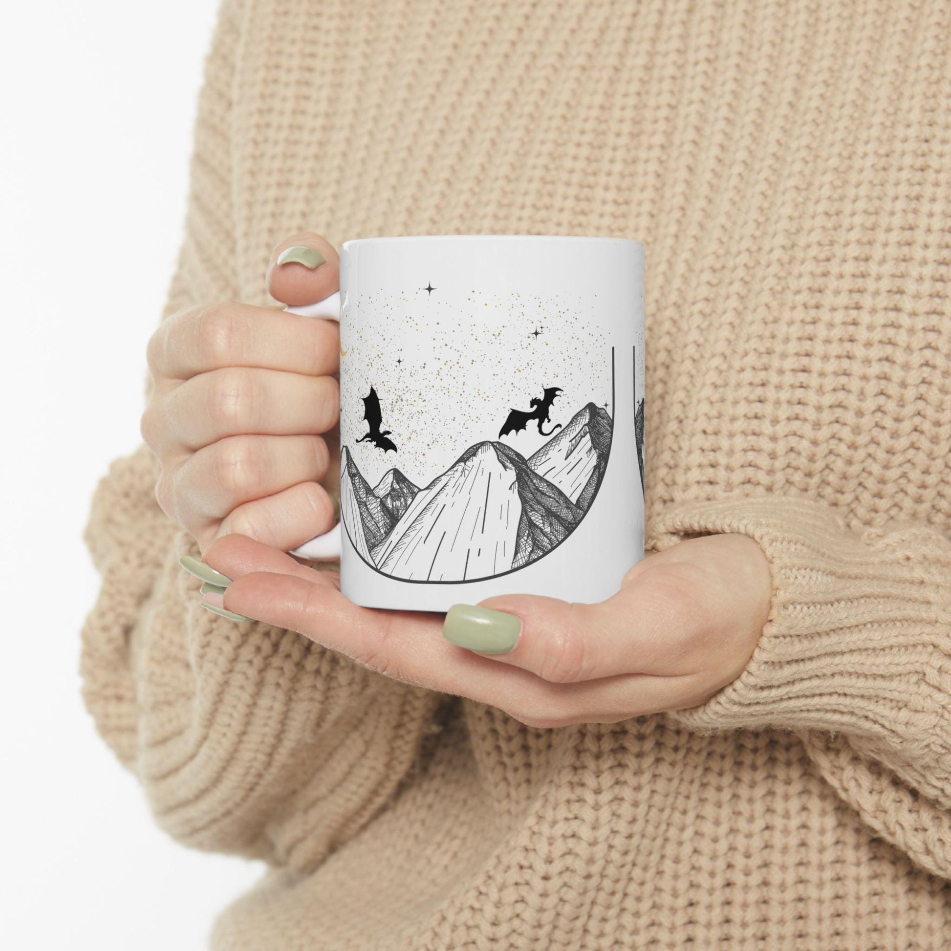 Fourth Wing Dragon Ceramic Mug, Unique Dragon Design, Perfect Gift for Fantasy Lovers, Booktok inspired MGVLR42
