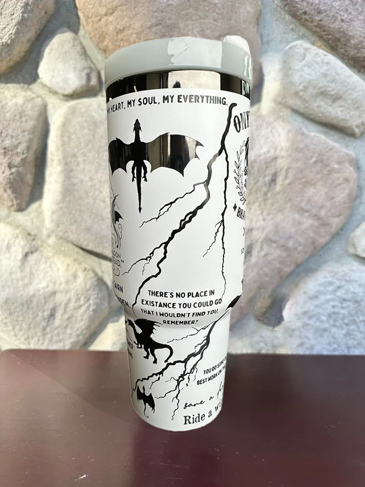 Onyx Storm Book Tumbler 30oz/40oz, Brave The Dark Tumbler, The Empyrean Tumbler. VLR44