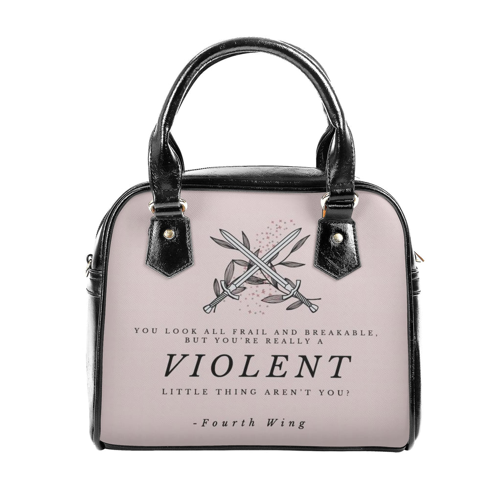 "Violent little thing aren't you?" Leather Bag, Fourth Wing Inspired Bag, Personalized Leather Bag, Fantasy Leather Handbag, Perfect Gift for Women. HBVLR43
