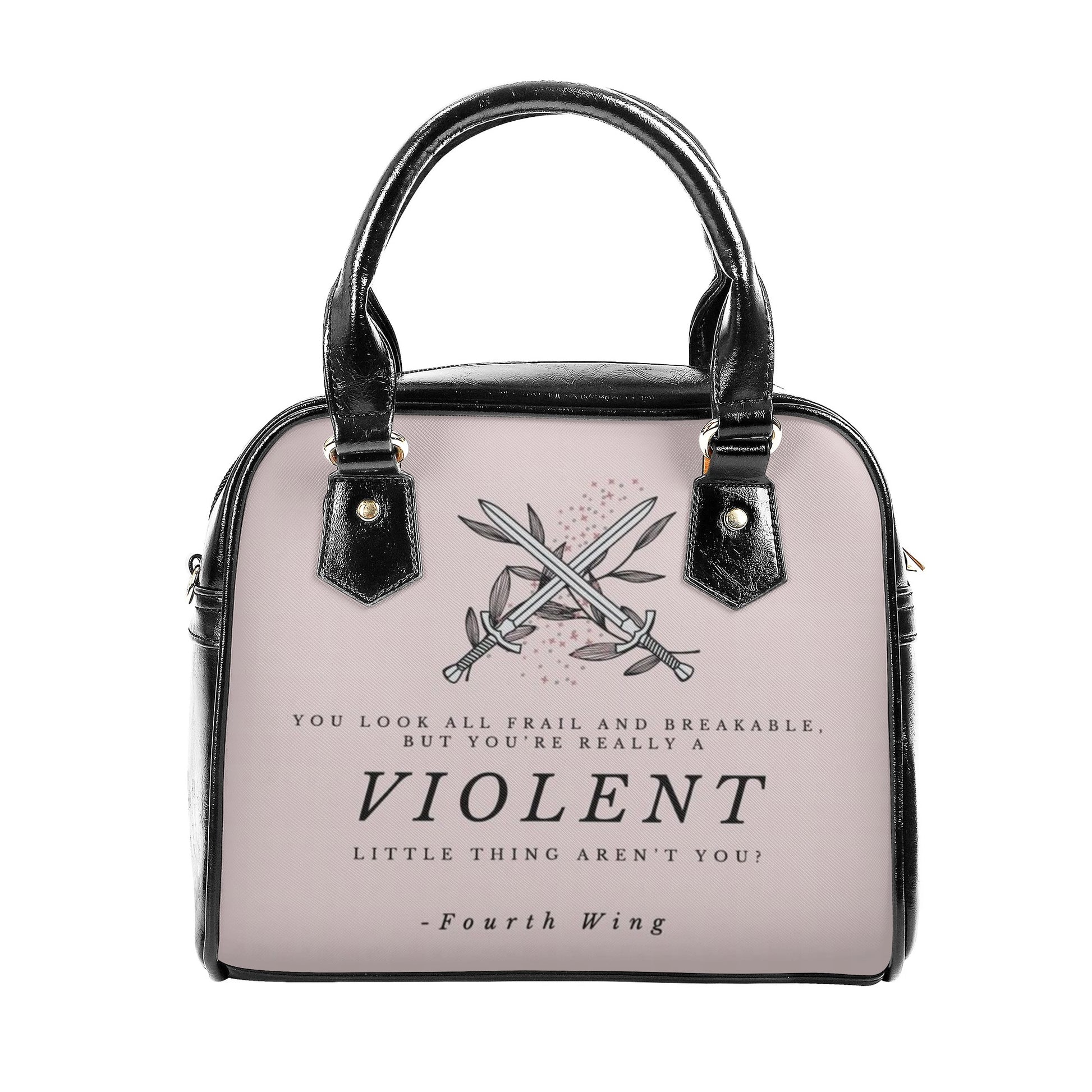 "Violent little thing aren't you?" Leather Bag, Fourth Wing Inspired Bag, Personalized Leather Bag, Fantasy Leather Handbag, Perfect Gift for Women. HBVLR43