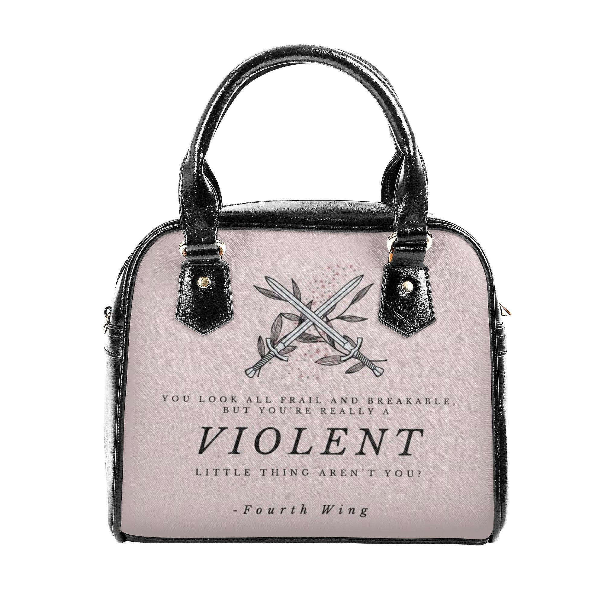 "Violent little thing aren't you?" Leather Bag, Fourth Wing Inspired Bag, Personalized Leather Bag, Fantasy Leather Handbag, Perfect Gift for Women. HBVLR43