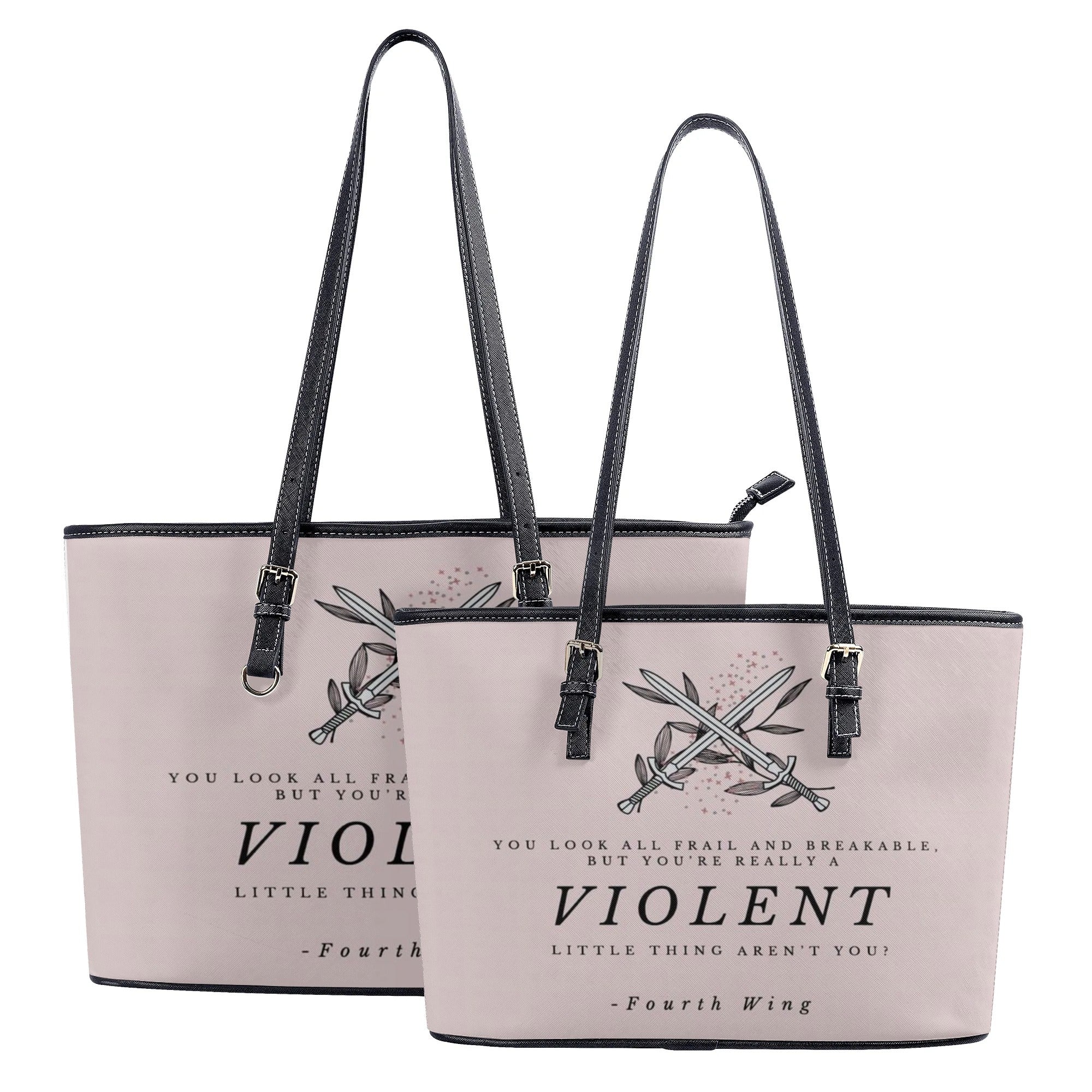 "Violent little thing aren't you?" Leather Bag, Fourth Wing Inspired Bag, Personalized Leather Bag, Fantasy Leather Handbag, Perfect Gift for Women. HBVLR43
