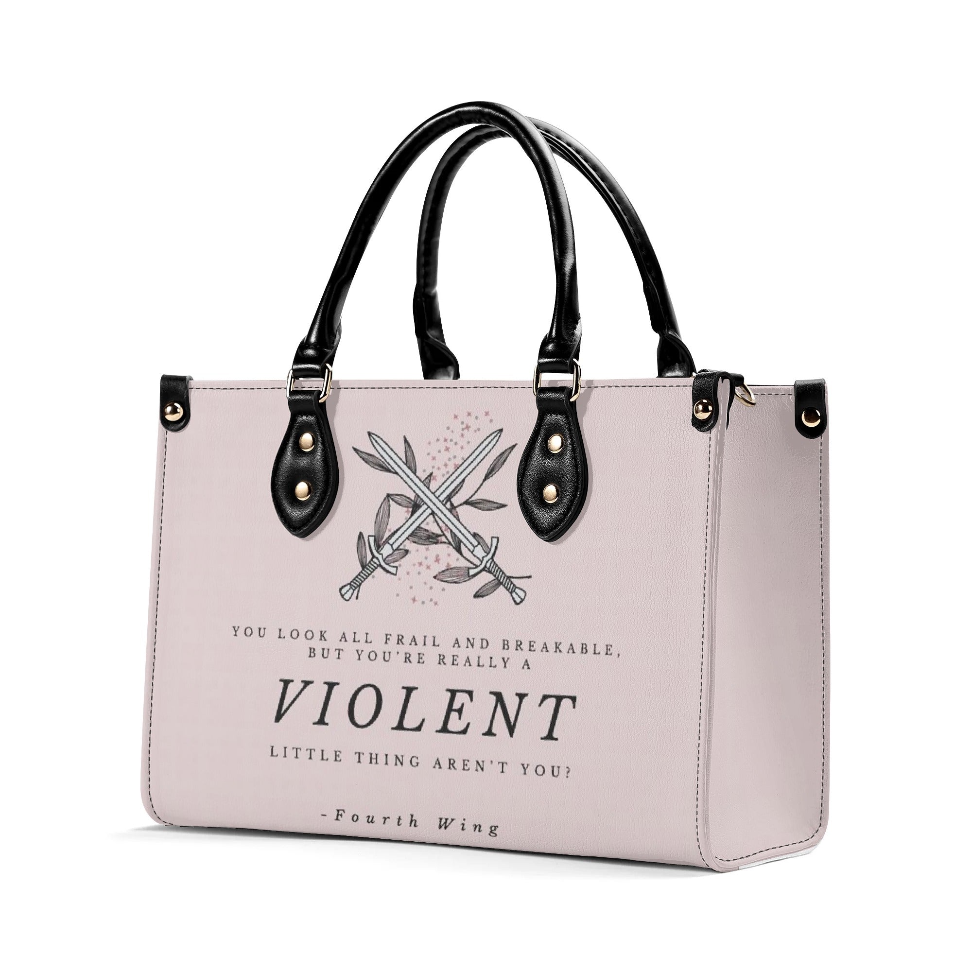 "Violent little thing aren't you?" Leather Bag, Fourth Wing Inspired Bag, Personalized Leather Bag, Fantasy Leather Handbag, Perfect Gift for Women. HBVLR43