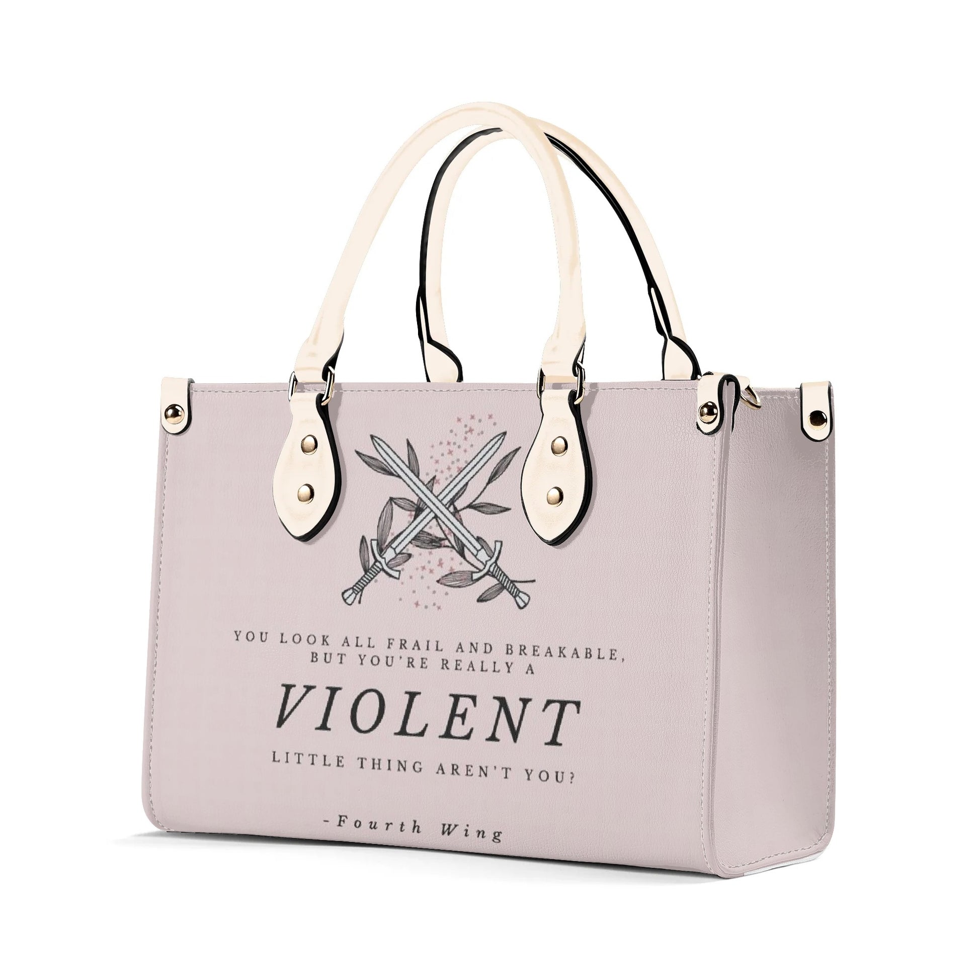 "Violent little thing aren't you?" Leather Bag, Fourth Wing Inspired Bag, Personalized Leather Bag, Fantasy Leather Handbag, Perfect Gift for Women. HBVLR43