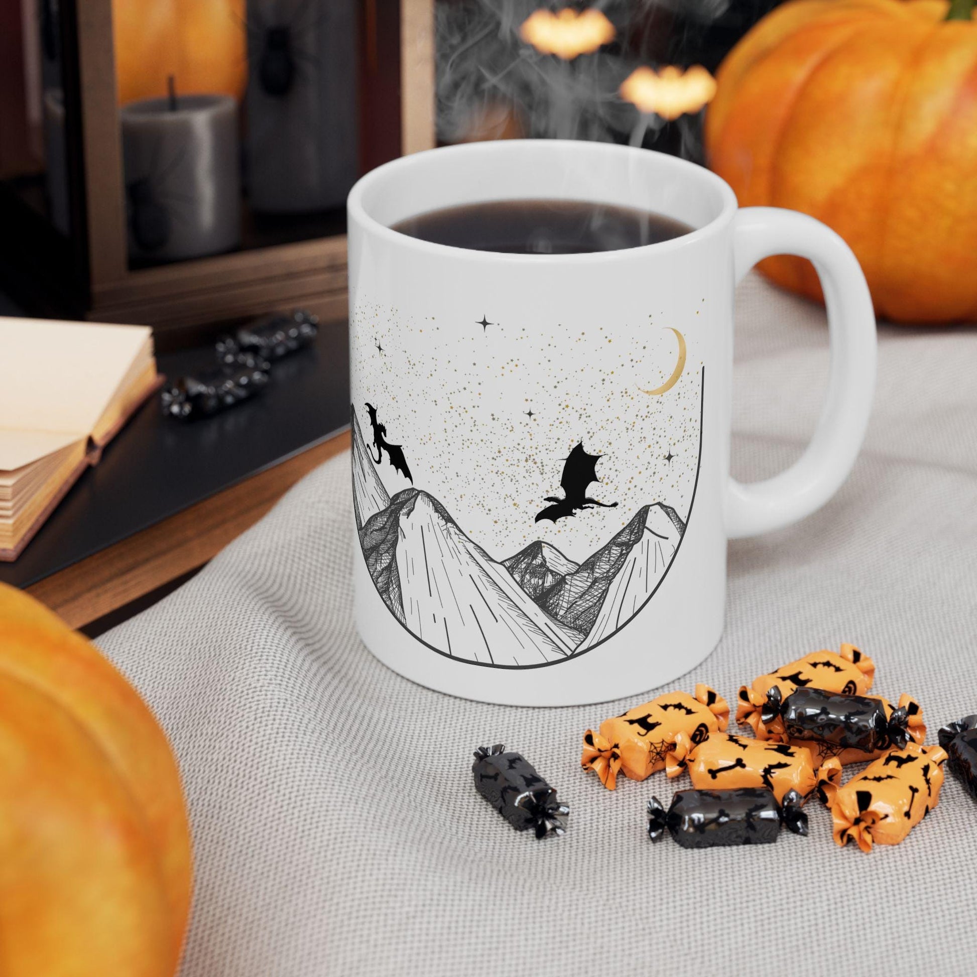Fourth Wing Dragon Ceramic Mug, Unique Dragon Design, Perfect Gift for Fantasy Lovers, Booktok inspired MGVLR42