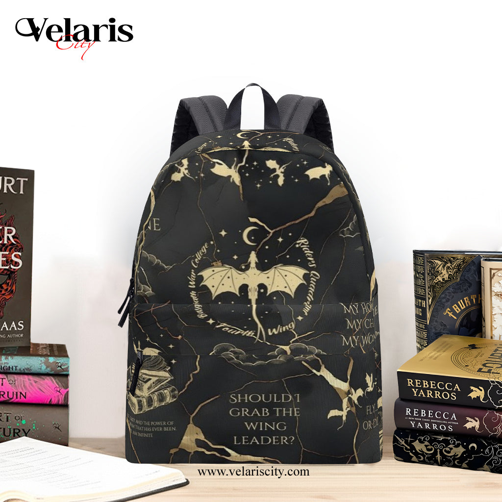 Fourth Wing Backpack, Fantasy Dragon Rider Quote Bag, Book Lover Gift BPVLR40
