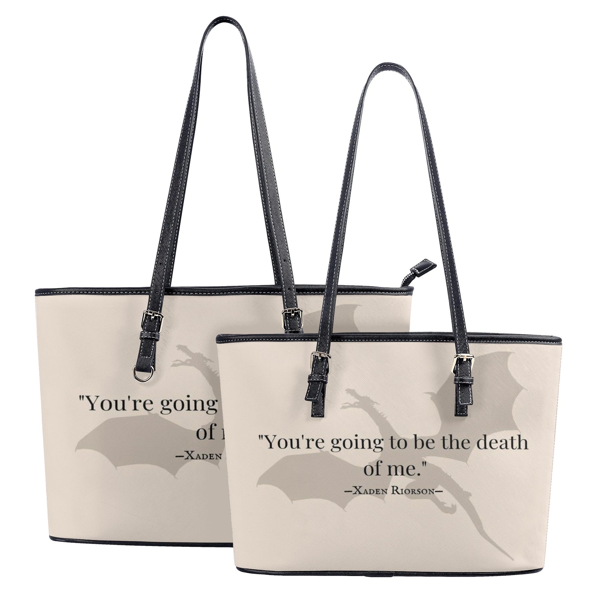 "You're going to be the death of me" Leather Bag, Fourth Wing Inspired Bag, Personalized Leather Bag, Fantasy Leather Handbag, Perfect Gift for Women. HBVLR44