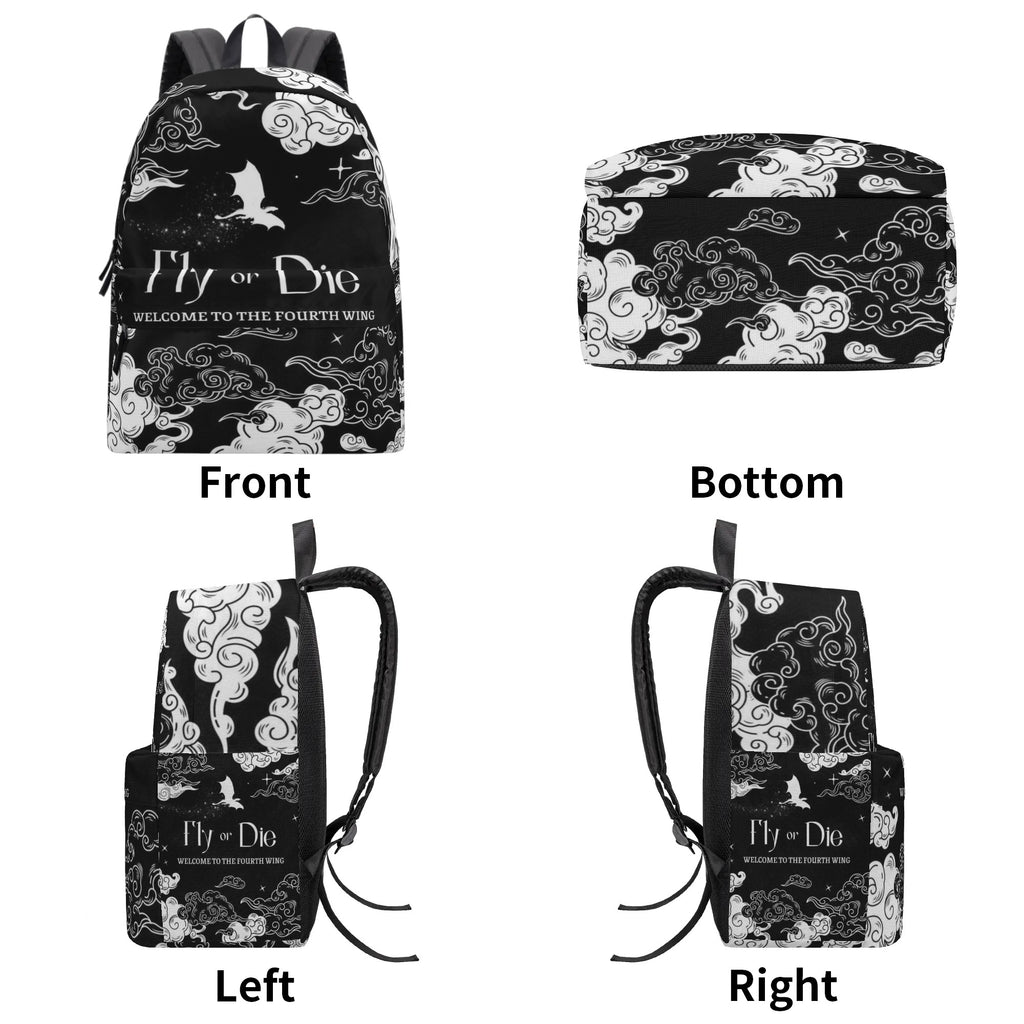Fourth Wing Backpack, Fly Or Die Inspirational Quote Backpack, Book Lover Gift BPVLR39