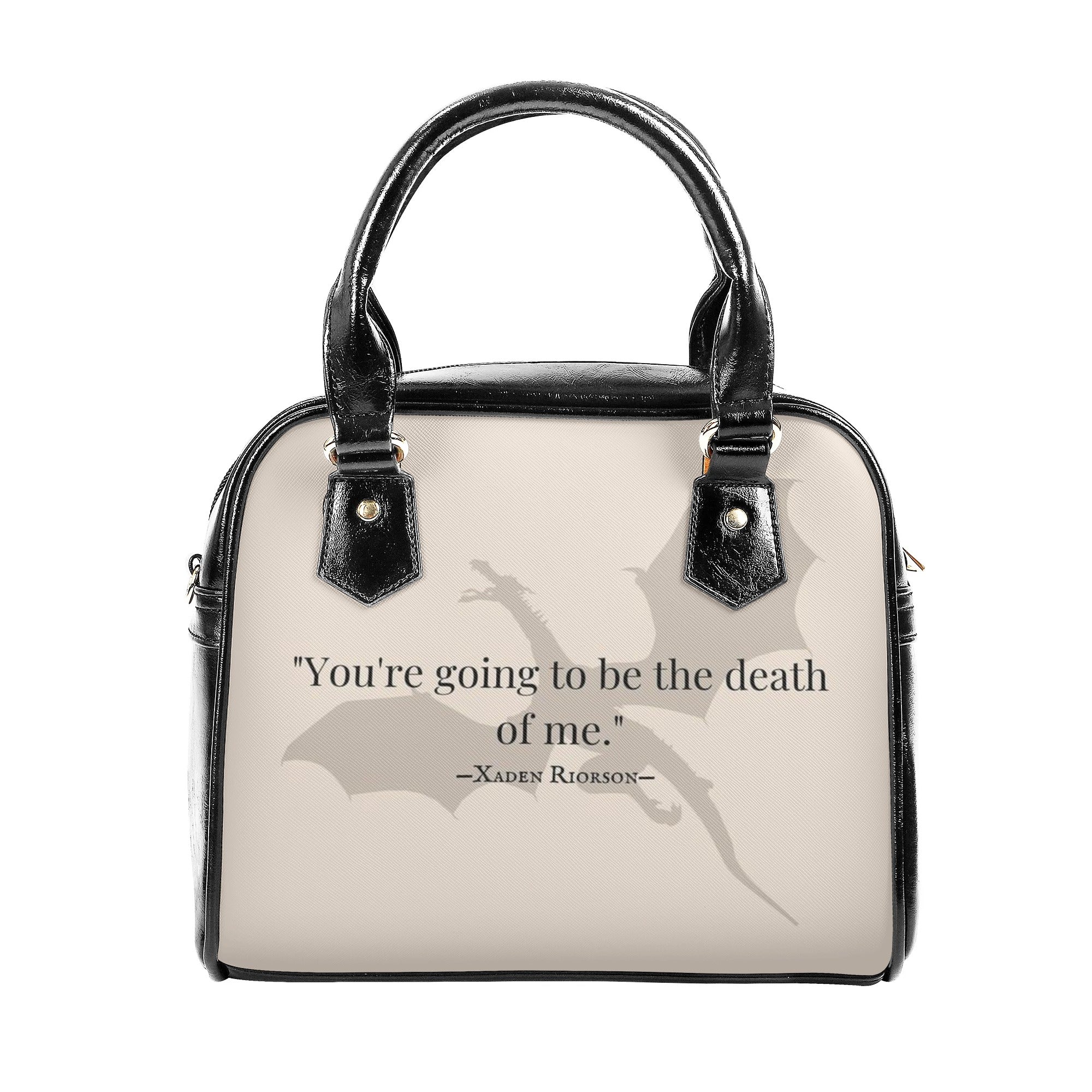 "You're going to be the death of me" Leather Bag, Fourth Wing Inspired Bag, Personalized Leather Bag, Fantasy Leather Handbag, Perfect Gift for Women. HBVLR44