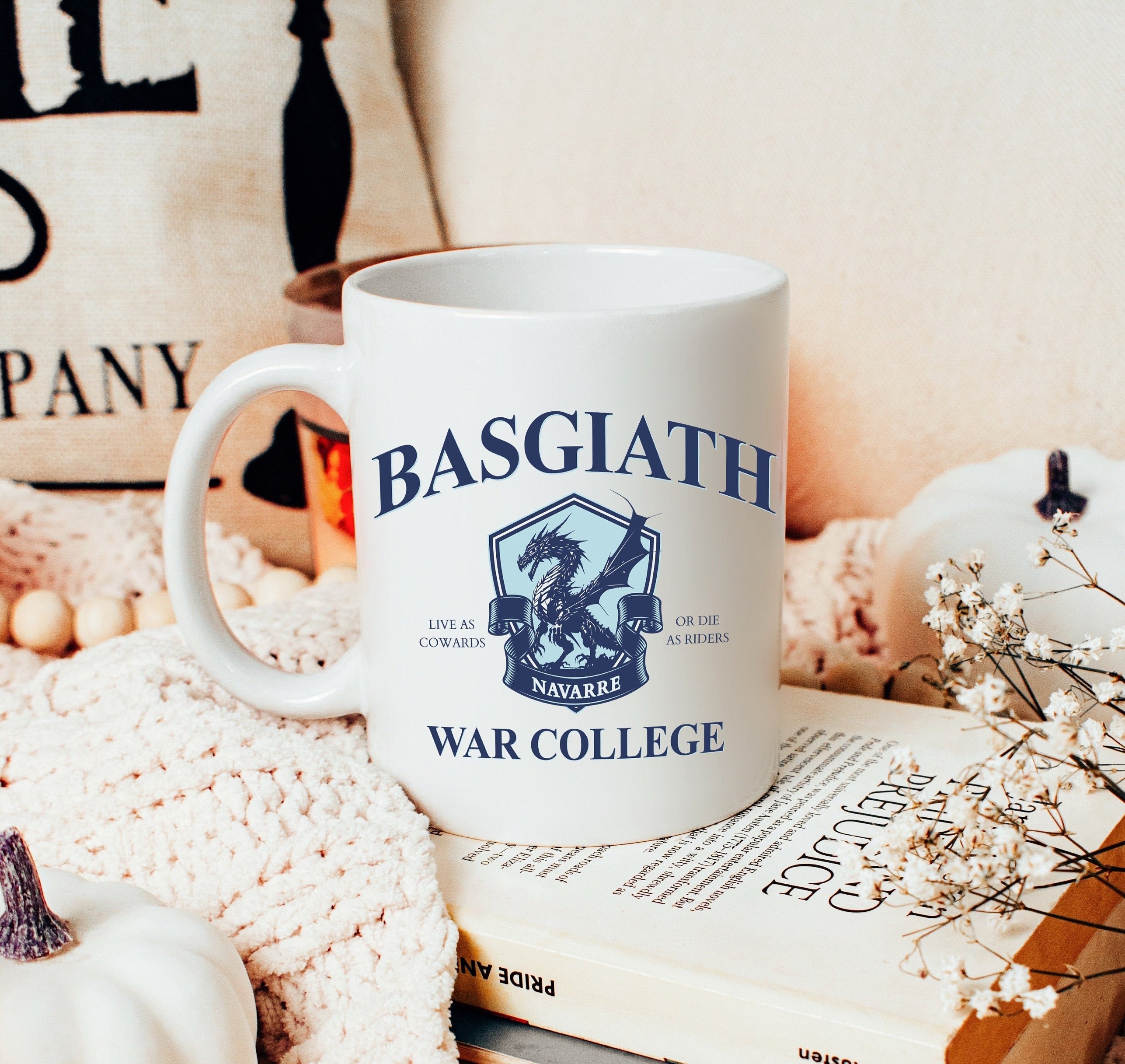 Basgiath War College Mug, Book Lover Mug, Fourth Wing Mug, Bookish Merch, Fantasy Lover, Gift, Fourth Wing, Dragon Rider Mug MGVLR44