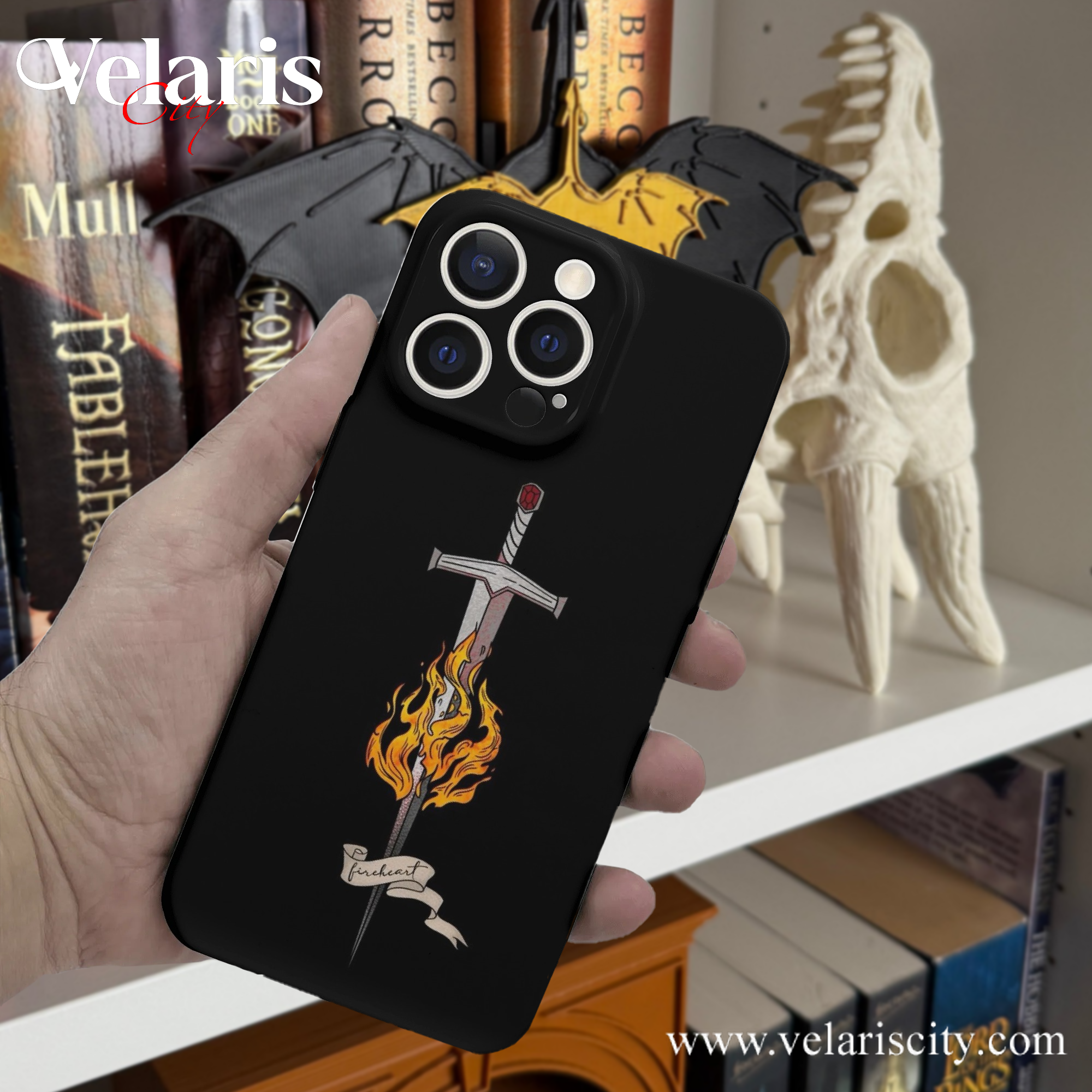 Phone Case Fireheart Sword Design – TOG Inspired Protective Cover, Throne Of Glass Phone Case, Fantasy Novel iPhone Cover, Book Lover Gift  PCVLR42