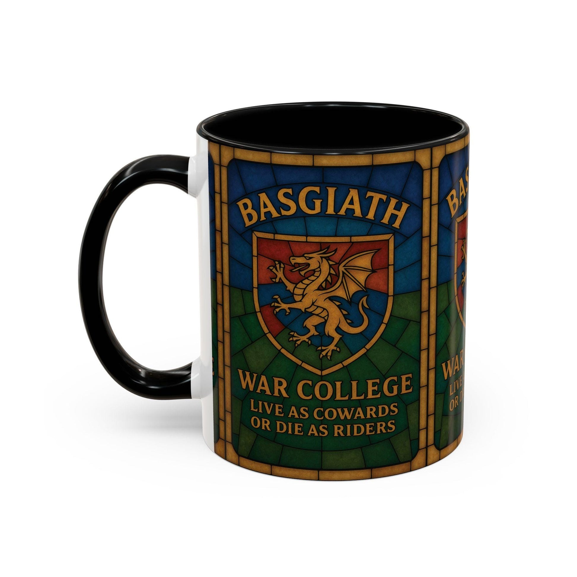 Basgiath Mug War College, Stained Glass Dragon Crest, Fourth Wing Onyx Storm Fantasy Gift, Bookish Coffee Cup, Romantasy Rider Merch MGVLR45