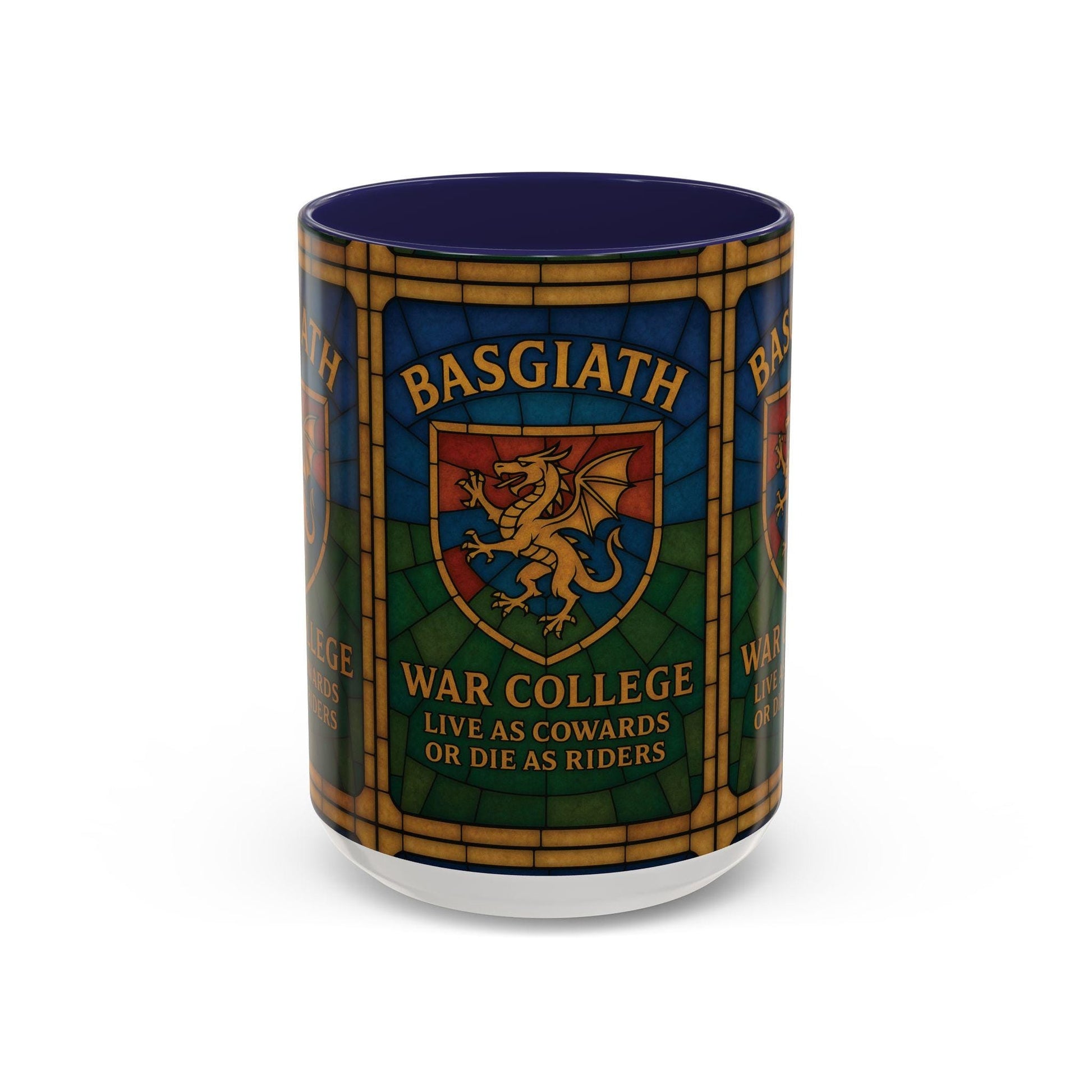 Basgiath Mug War College, Stained Glass Dragon Crest, Fourth Wing Onyx Storm Fantasy Gift, Bookish Coffee Cup, Romantasy Rider Merch MGVLR45