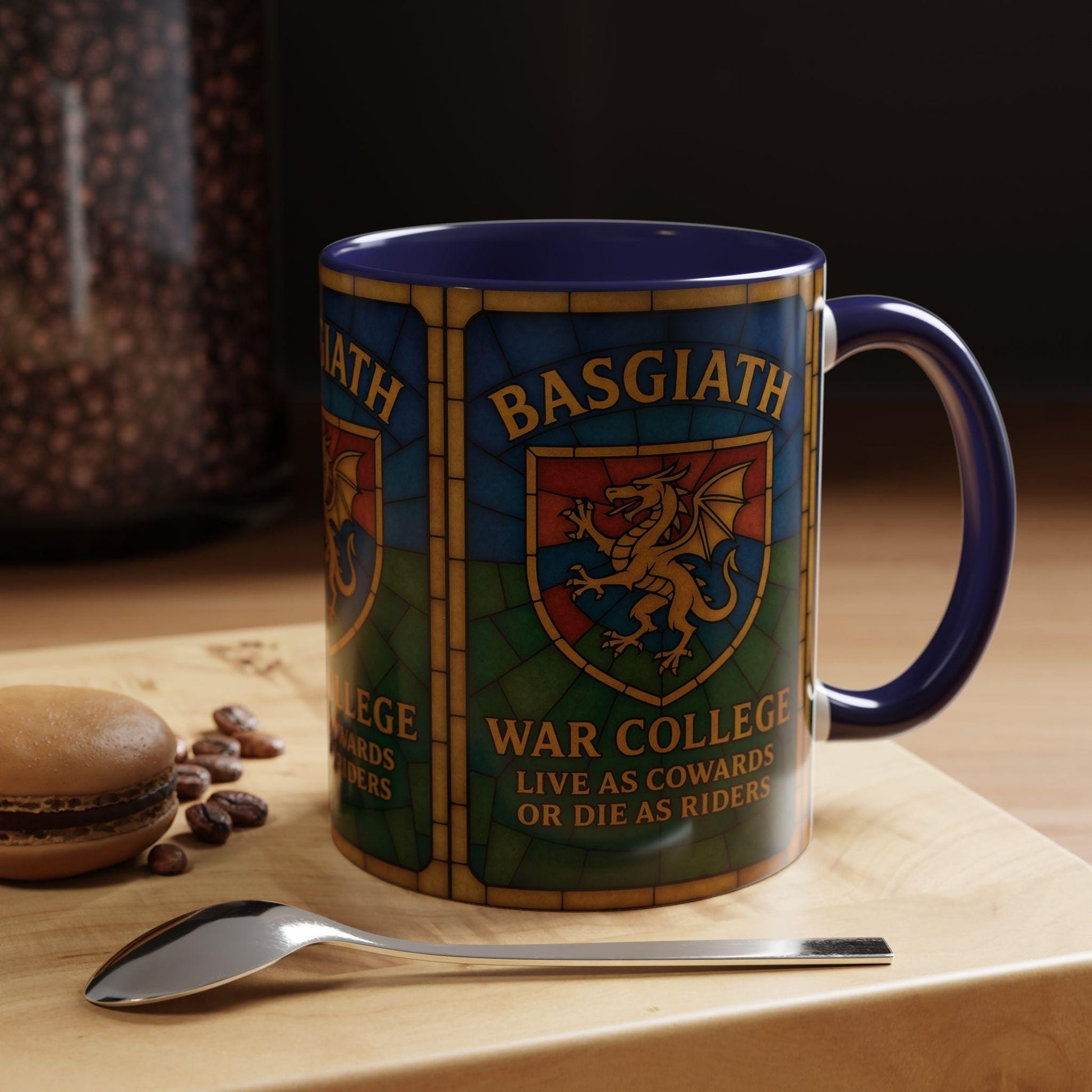 Basgiath Mug War College, Stained Glass Dragon Crest, Fourth Wing Onyx Storm Fantasy Gift, Bookish Coffee Cup, Romantasy Rider Merch MGVLR45