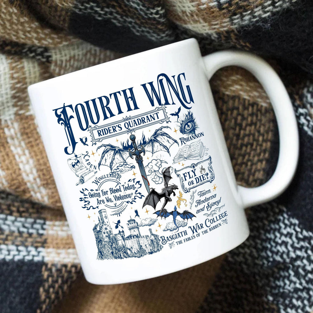 Basgiath War College Coffee Mugs 2-sided, Fourth Wing Coffee Mugs, Riders Quadrant Mug, Dragon Rider, Violent Little Thing MGVLR46