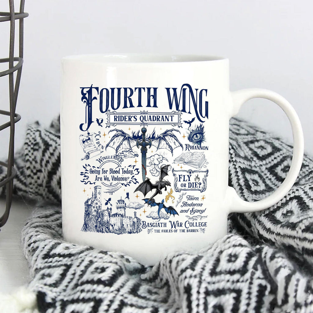 Basgiath War College Coffee Mugs 2-sided, Fourth Wing Coffee Mugs, Riders Quadrant Mug, Dragon Rider, Violent Little Thing MGVLR46