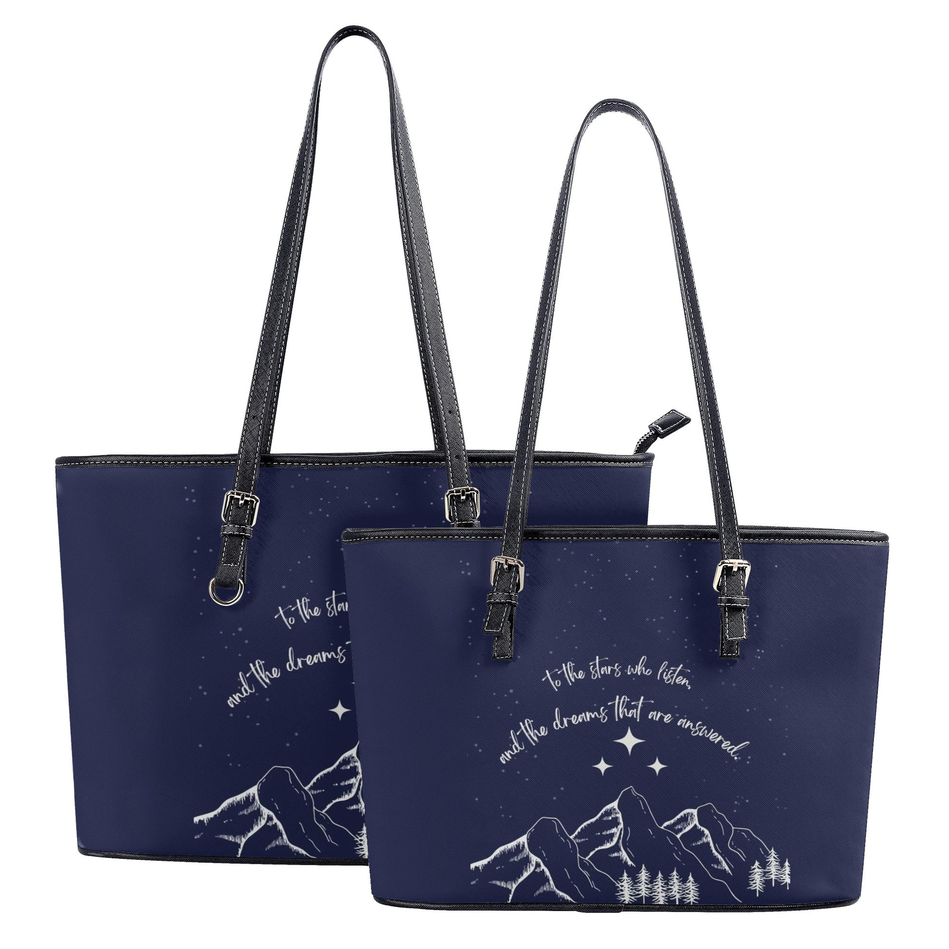 "To the stars who listen and the dreams that are answered" Quote  Inspired  Leather Bag, ACOTAR Inspired Bag, Personalized Leather Bag, Fantasy Leather Handbag, Perfect Gift for Women. HBVLR47