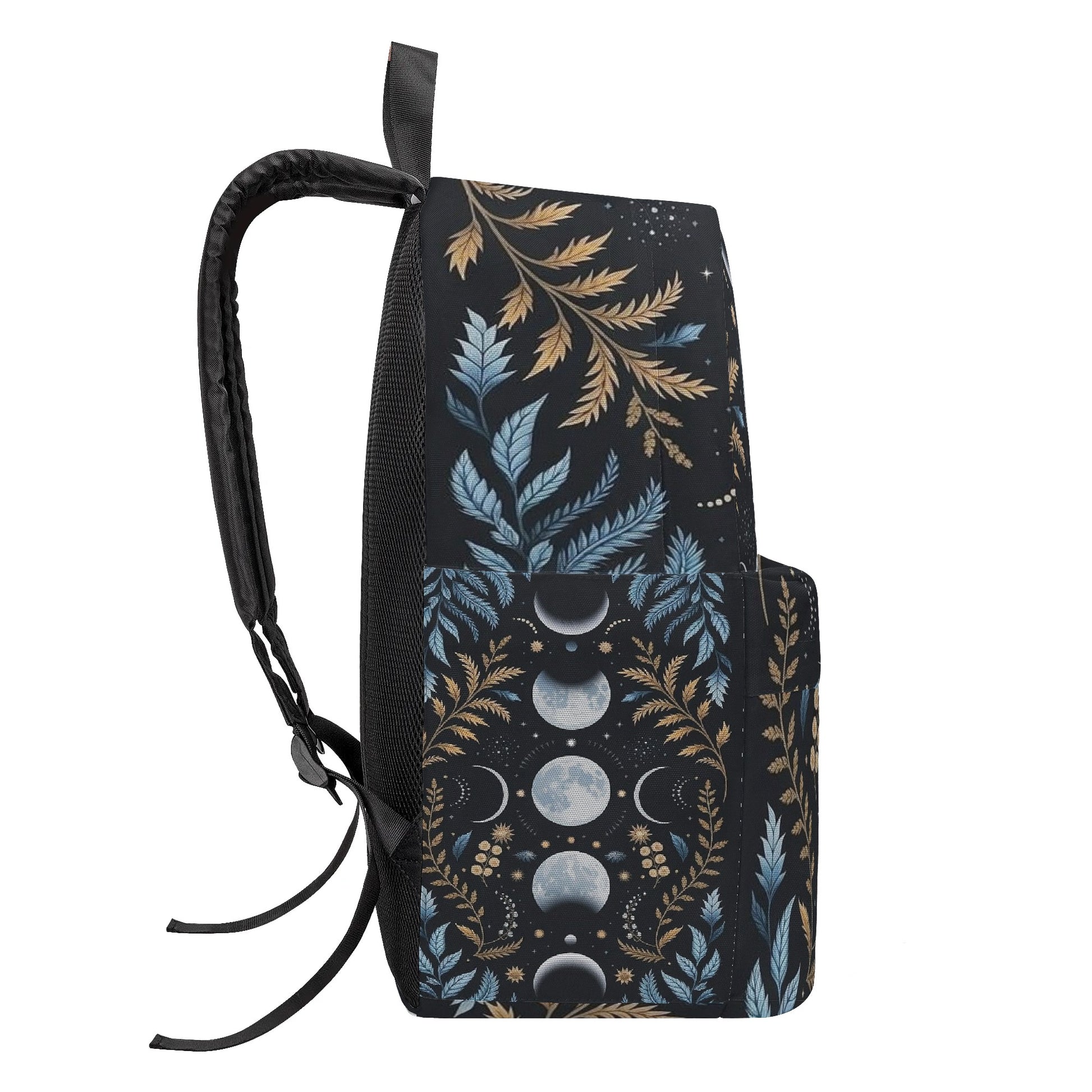 Velaris ACOTAR Inspired Backpack, Celestial Moon Phases and Floral Design, Book Lover Gift BPVLR43