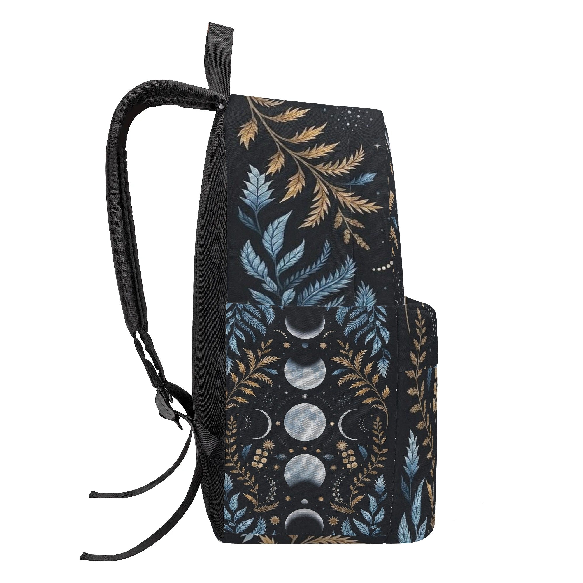 Velaris ACOTAR Inspired Backpack, Celestial Moon Phases and Floral Design, Book Lover Gift BPVLR43