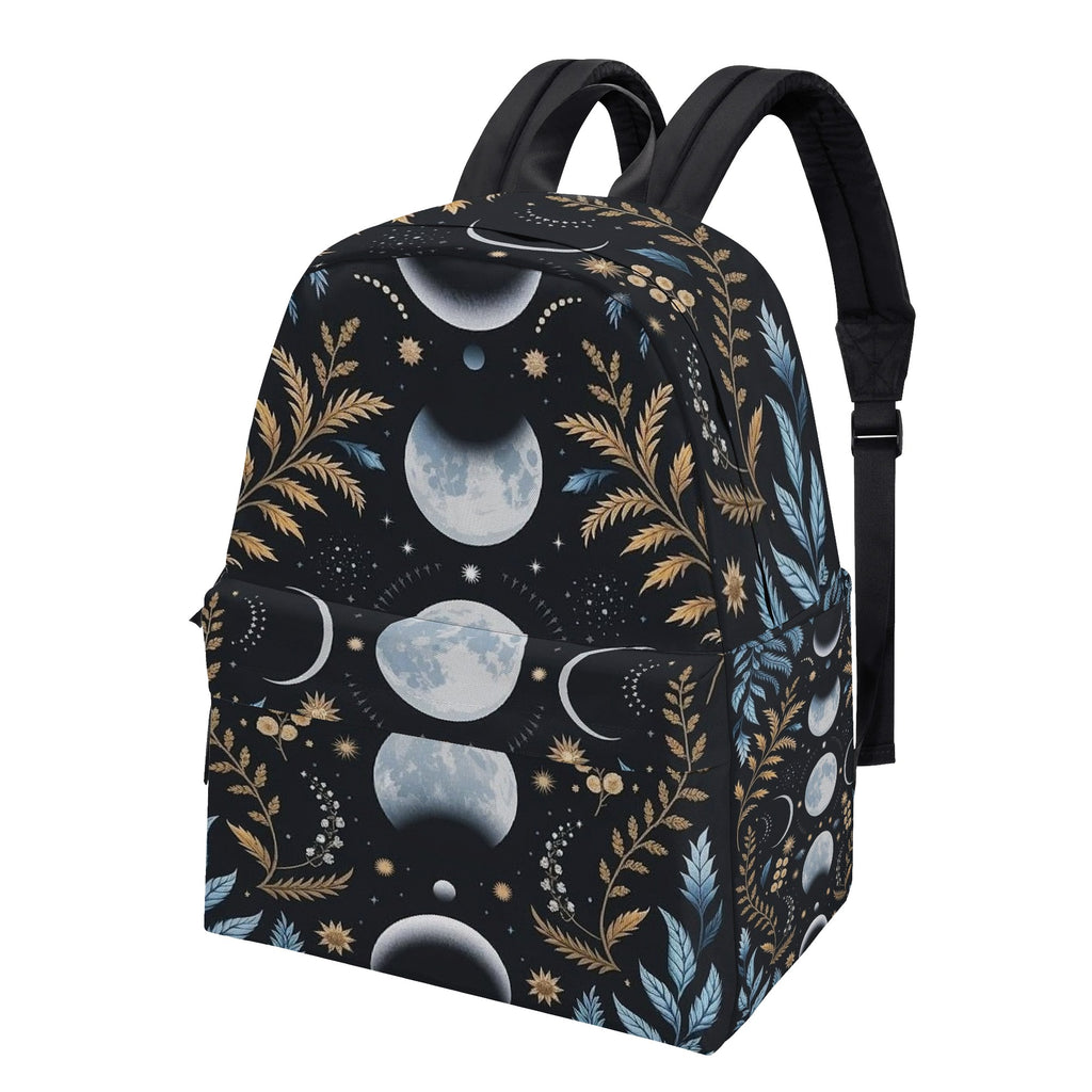 Velaris ACOTAR Inspired Backpack, Celestial Moon Phases and Floral Design, Book Lover Gift BPVLR43