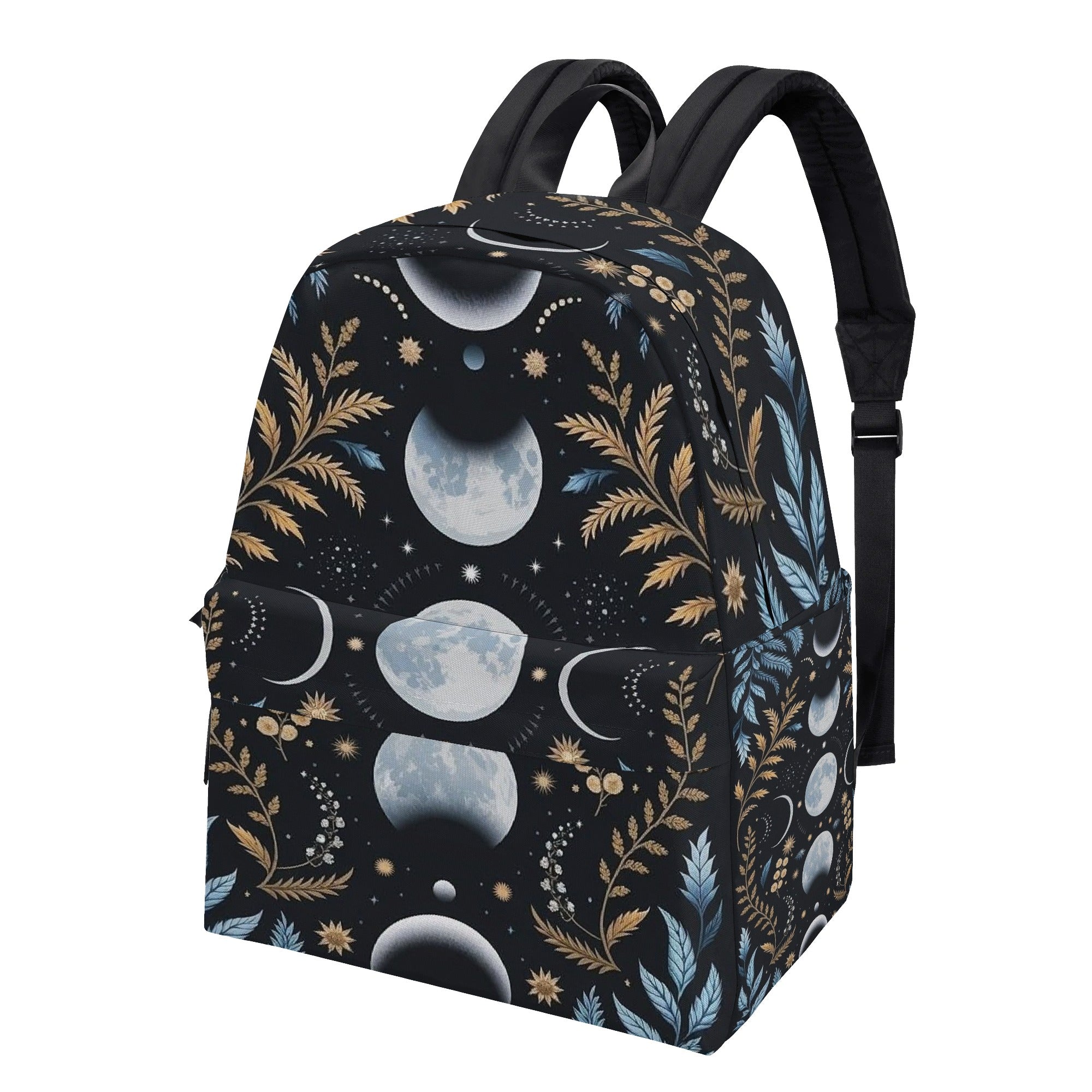 Velaris ACOTAR Inspired Backpack, Celestial Moon Phases and Floral Design, Book Lover Gift BPVLR43