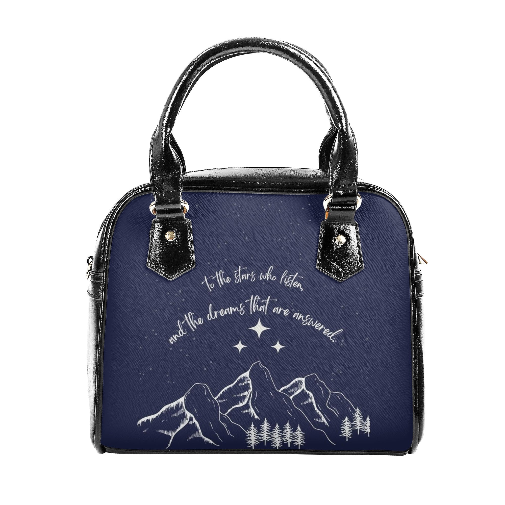 "To the stars who listen and the dreams that are answered" Quote  Inspired  Leather Bag, ACOTAR Inspired Bag, Personalized Leather Bag, Fantasy Leather Handbag, Perfect Gift for Women. HBVLR47